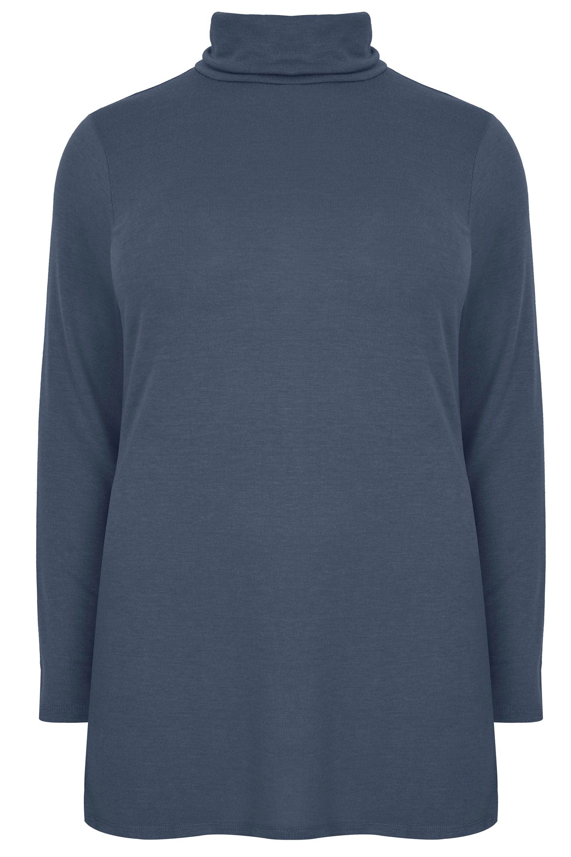 Plus Size Navy Turtleneck Swing Top | Sizes 16 to 36 | Yours Clothing