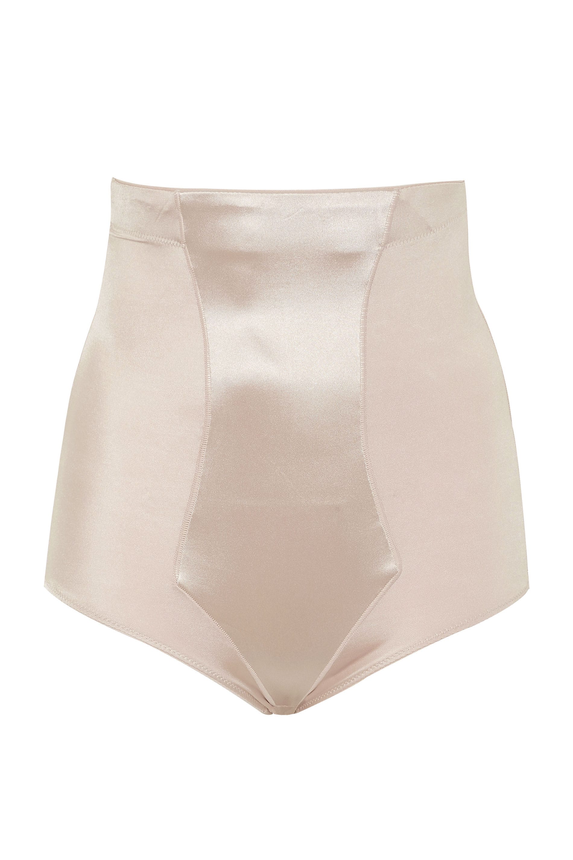 Plus Size Nude Satin Control High Waisted Full Brief | Yours Clothing 2