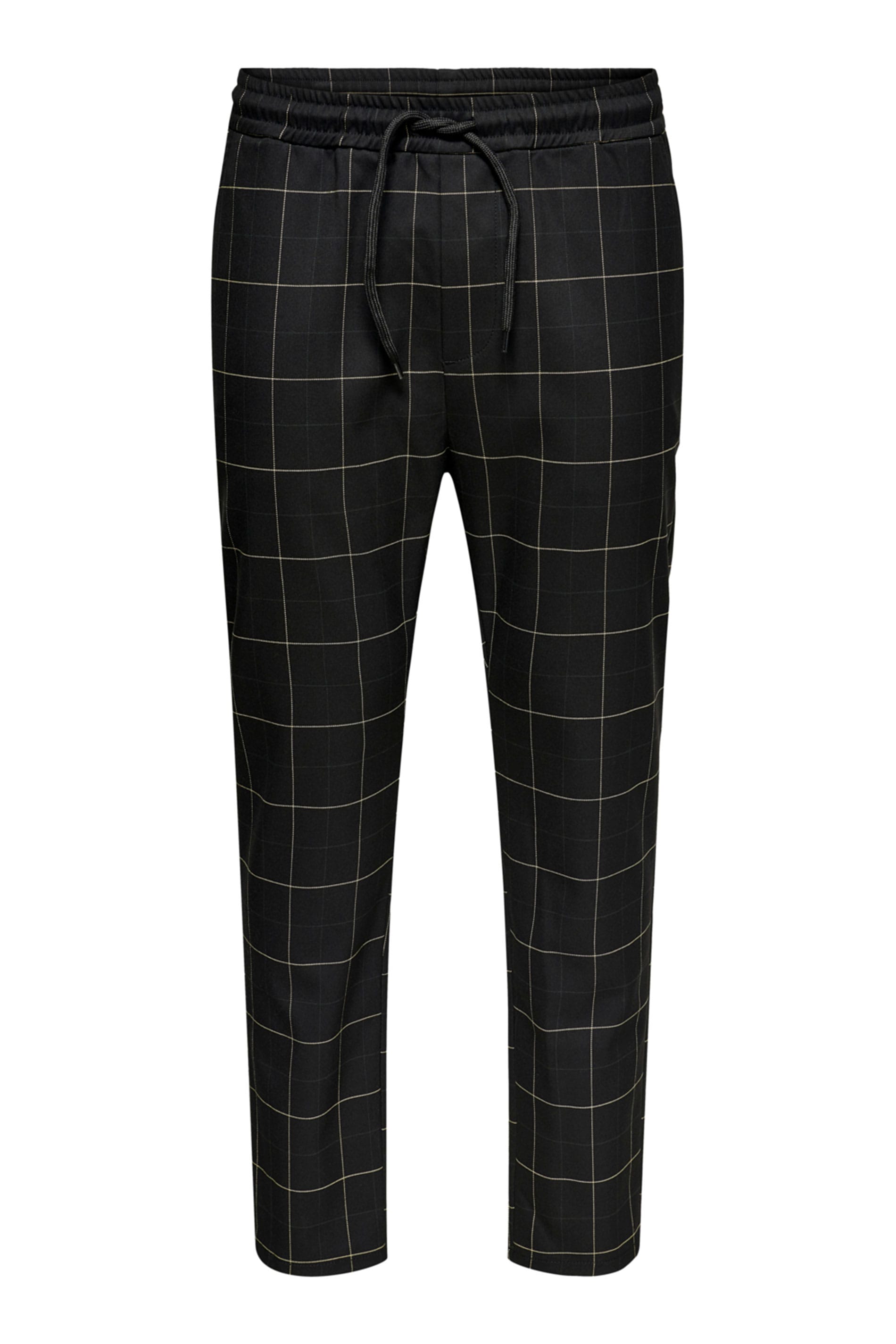 ONLY & SONS Big & Tall Black Check Trousers 1