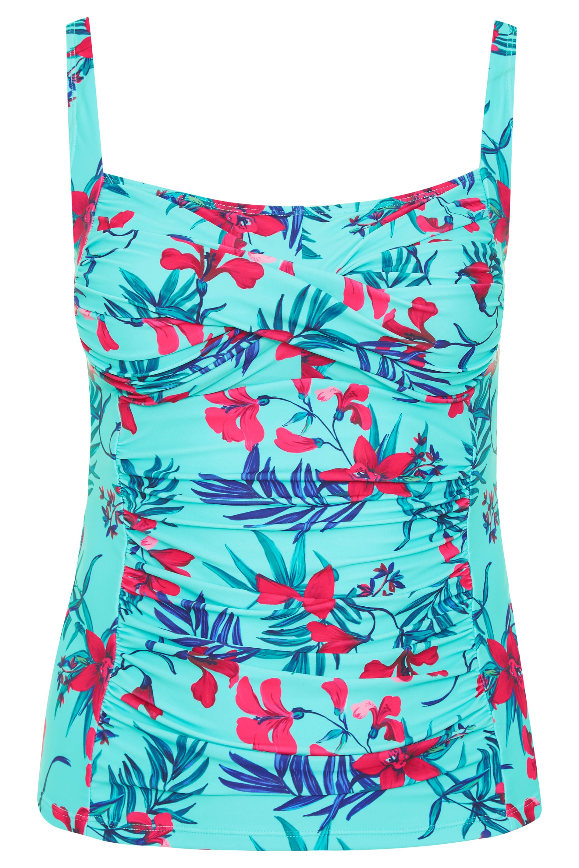 Aqua Blue Tropical Twist Tankini Top Yours Clothing