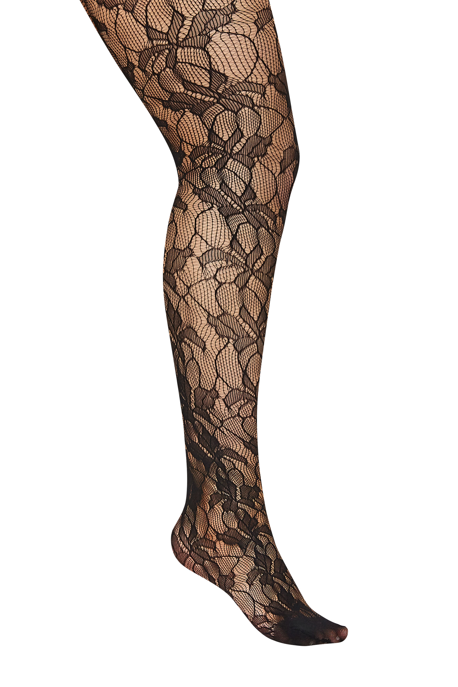 Black Floral Tights | Yours Clothing