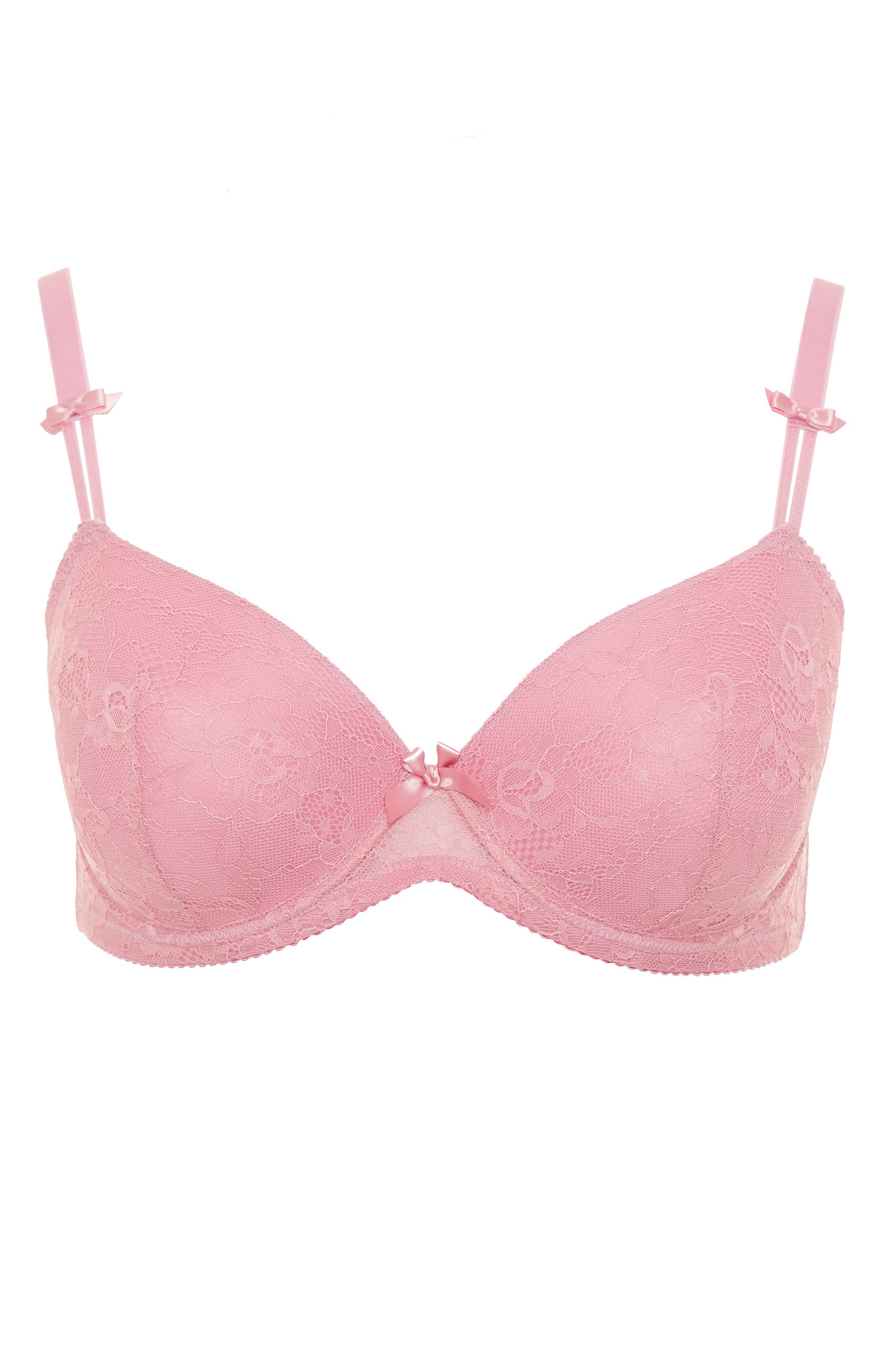 Dusky Pink Lace Moulded T-Shirt Bra | Yours Clothing