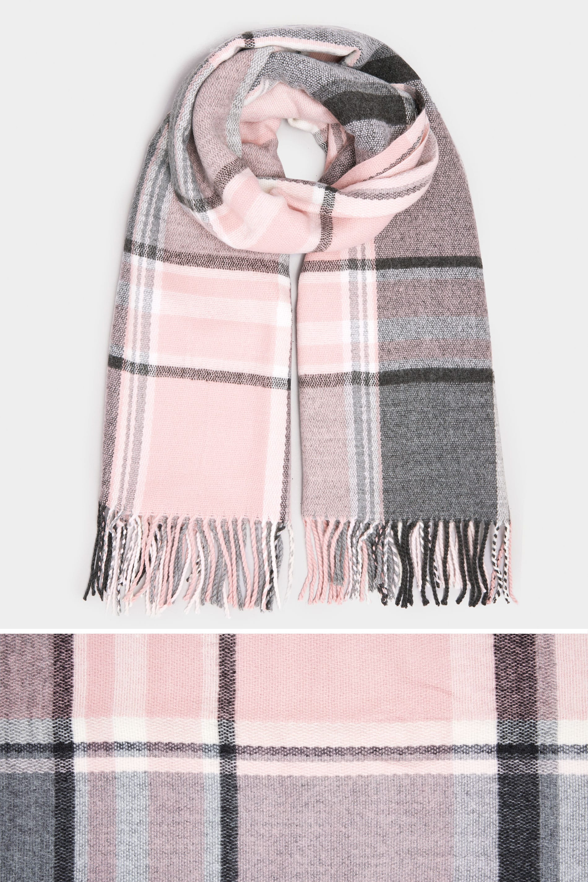 pink gray scarf