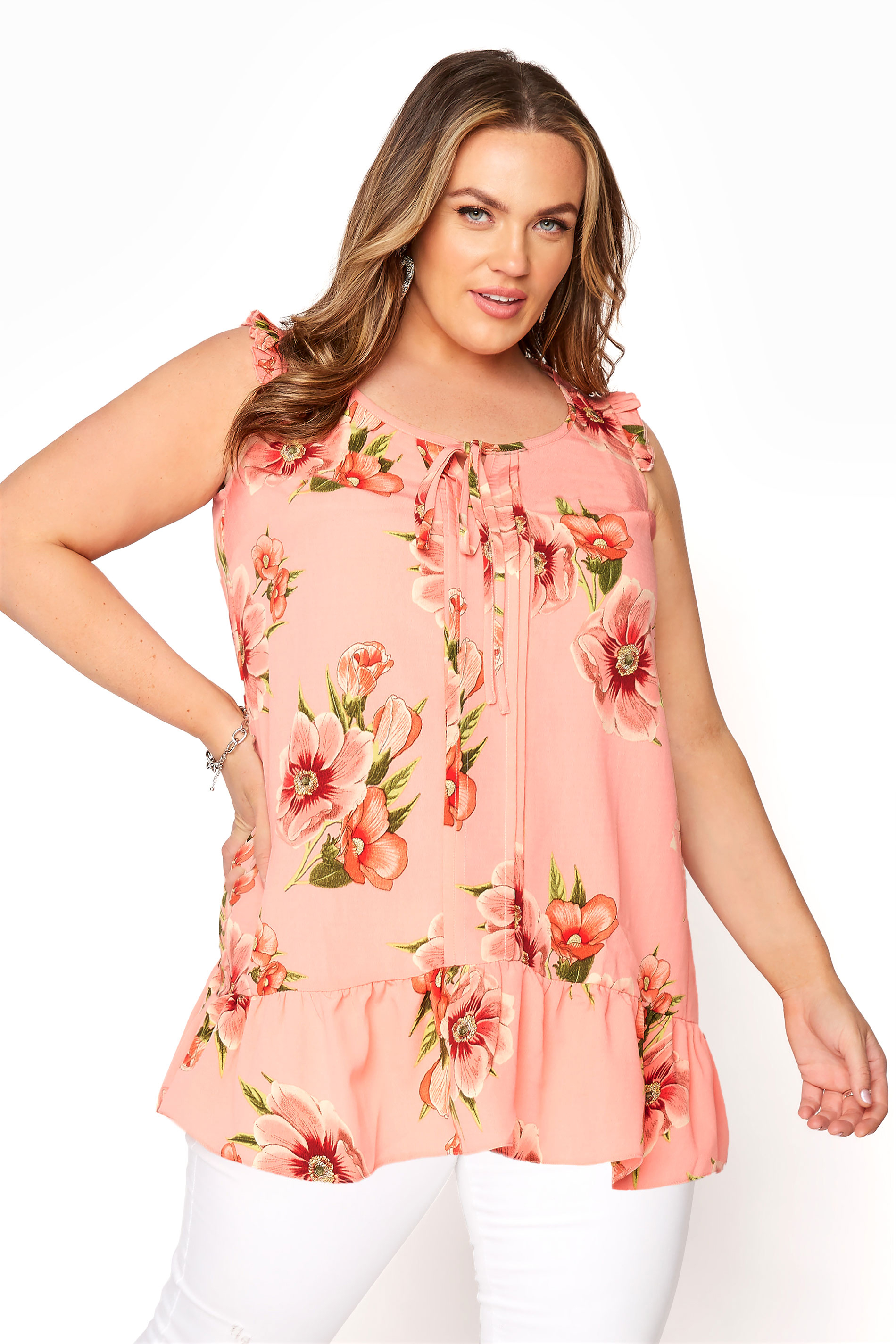 Curve Pink Floral Pintuck Frill Top_9dce.jpg