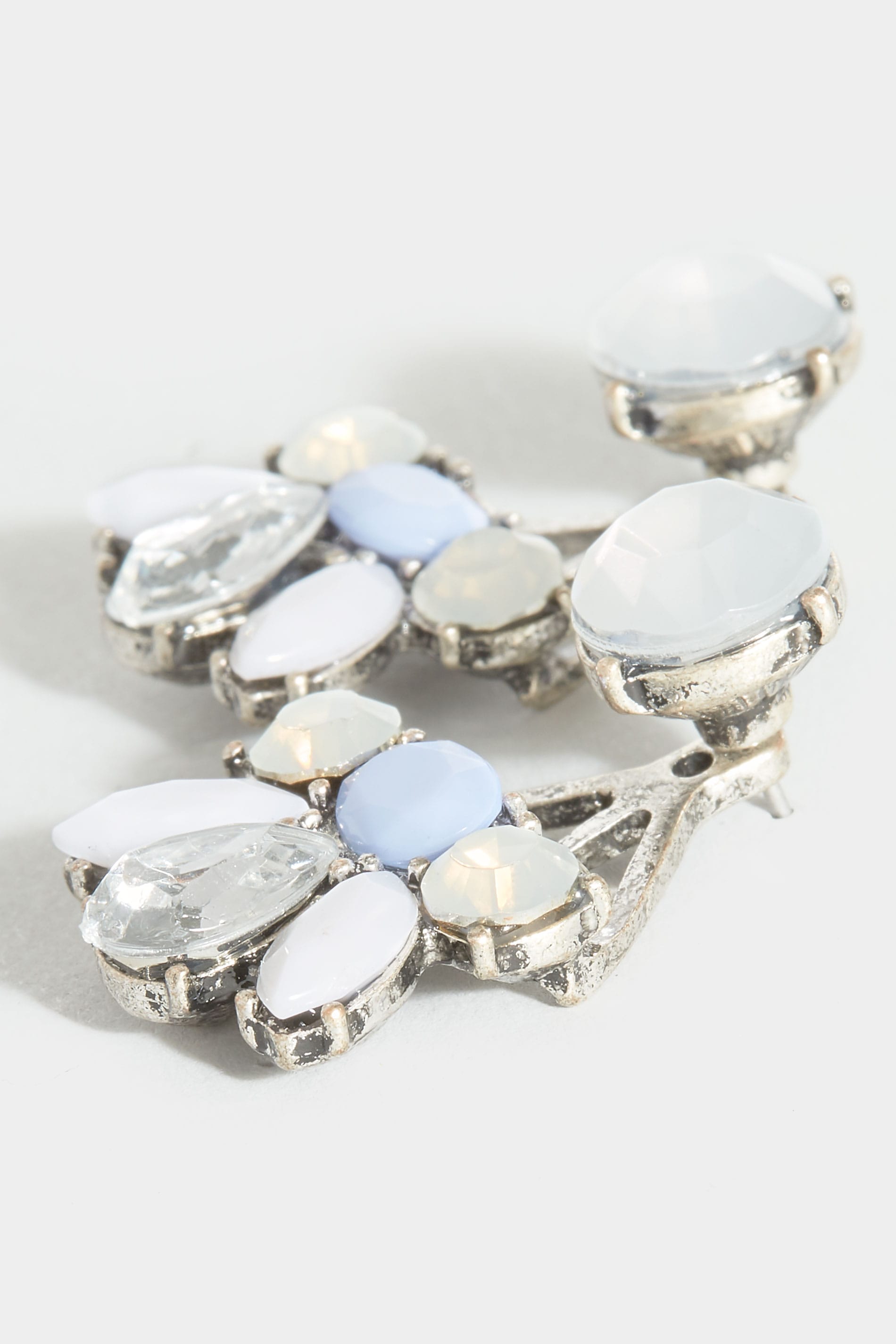 Pearl & Blue Statement Stone Earrings Yours Clothing