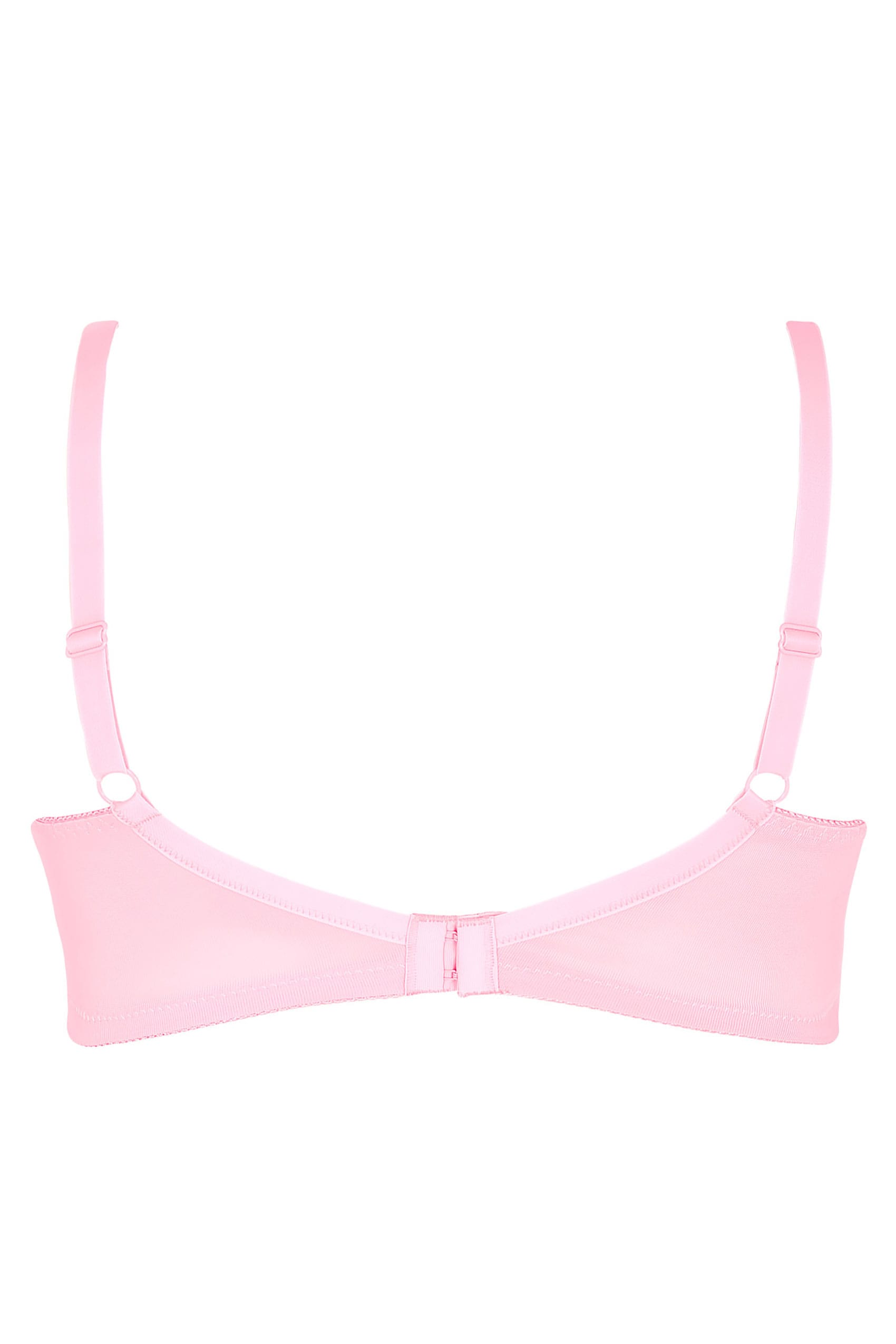Rose Pink Hi Shine Lace Non-Wire Bra | Yours Clothing