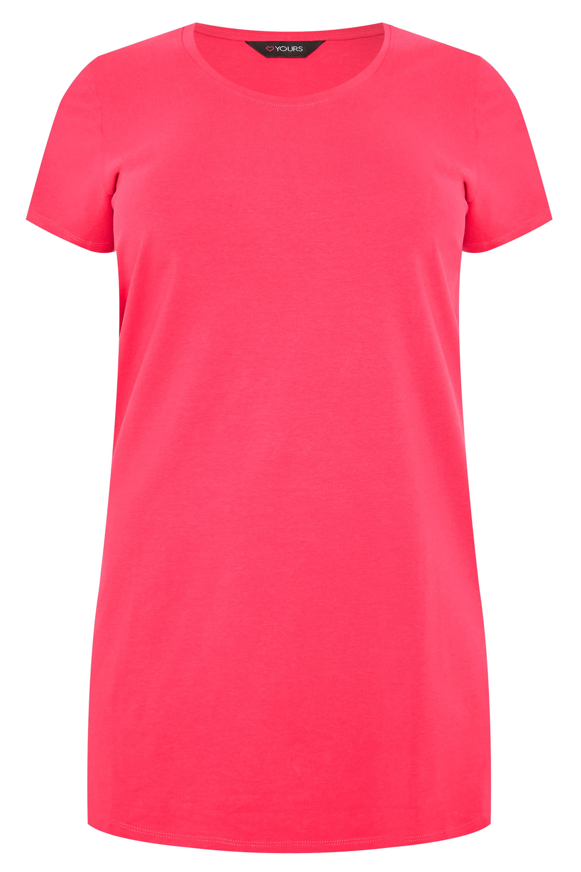 Plus Size Pink Longline T-Shirt | Sizes 16 to 36 | Yours Clothing