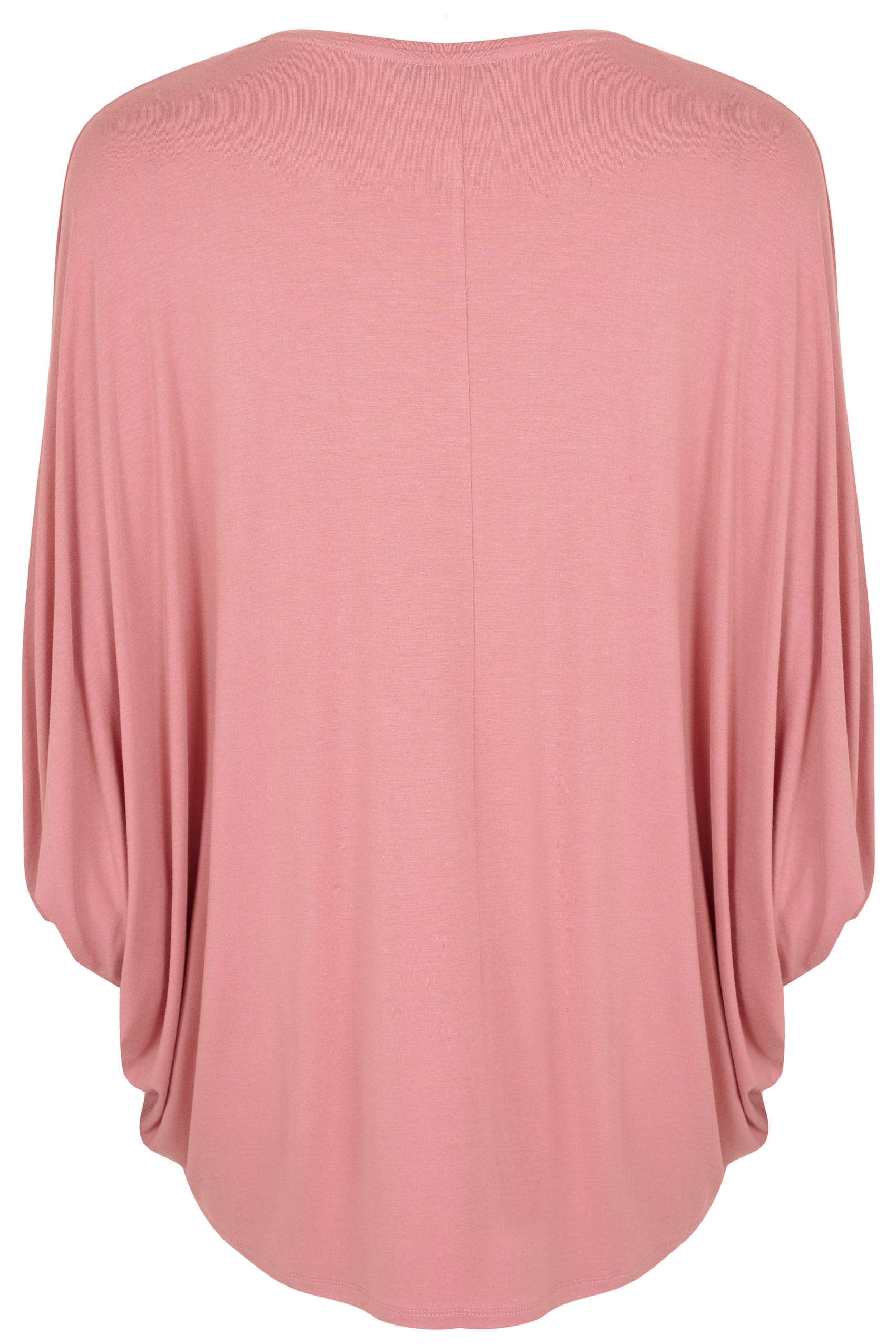 Pink Oversized Top With Faux Pearl Studs , plus size 16 to 36