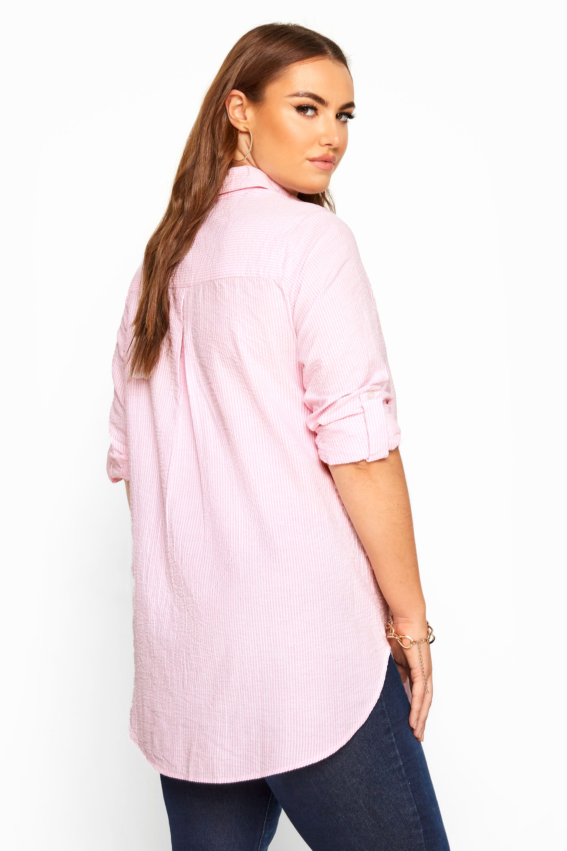 Pink Pinstripe Shirt | Yours Clothing