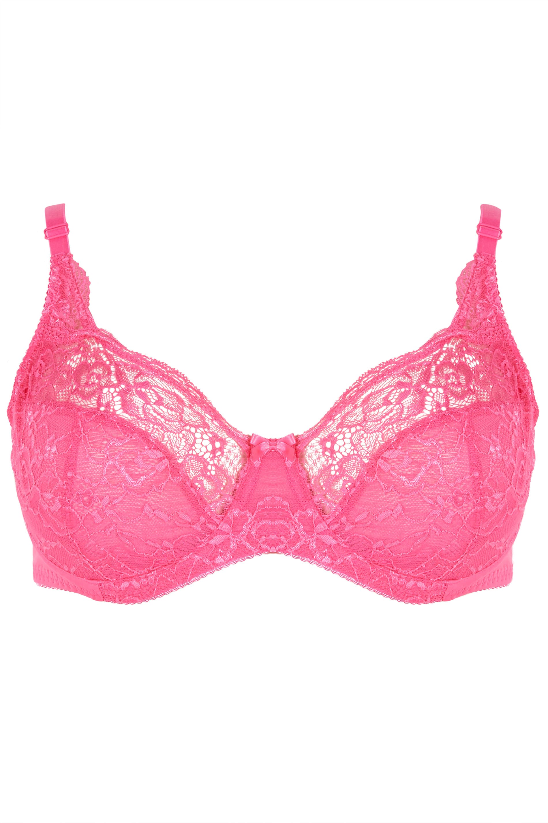 Pink Stretch Lace Wired Bra Sizes 38dd To 48g Yours Clothing