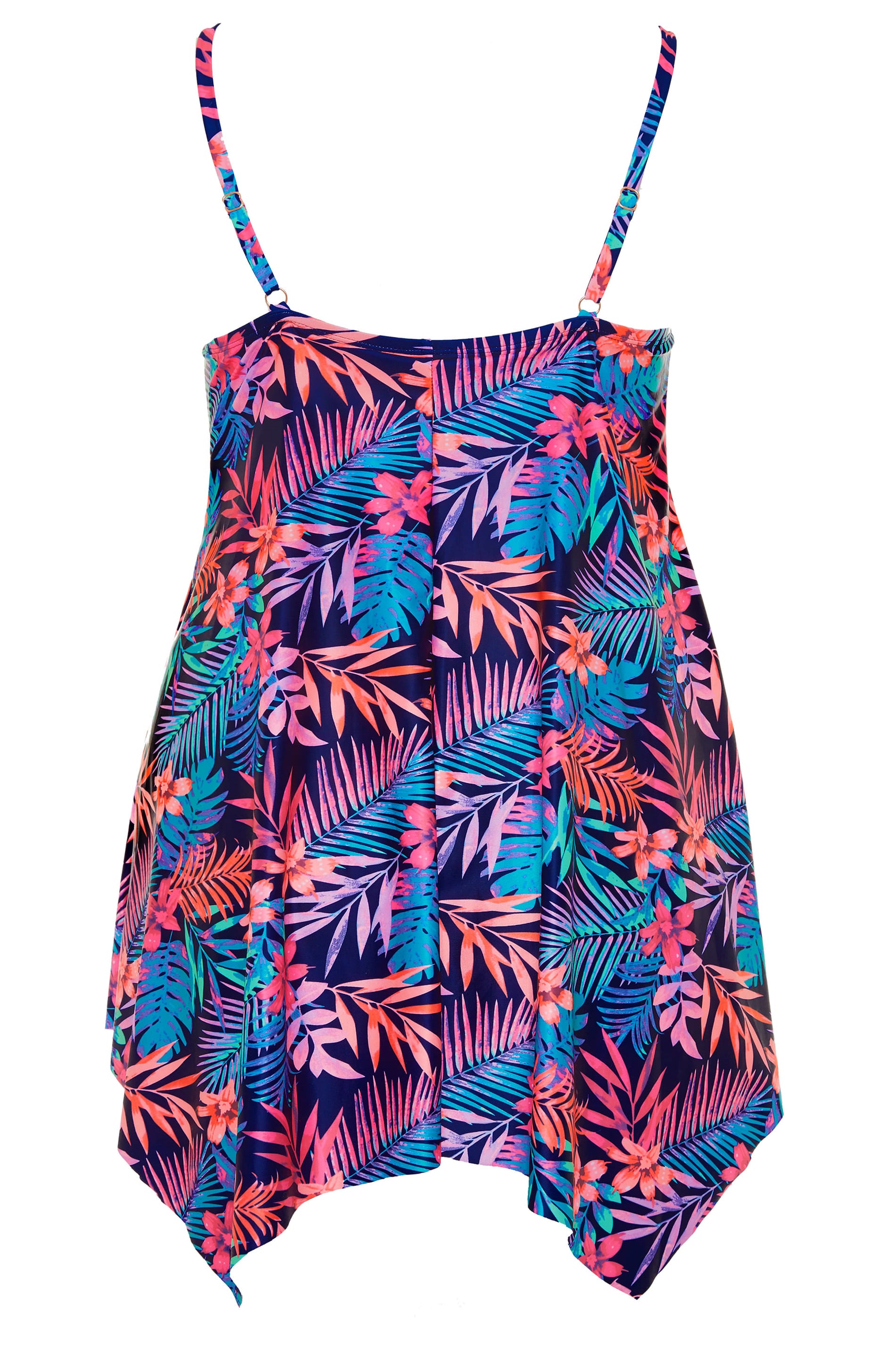 Blue And Pink Tropical Floral Double Lattice Swim Dress Yours Clothing