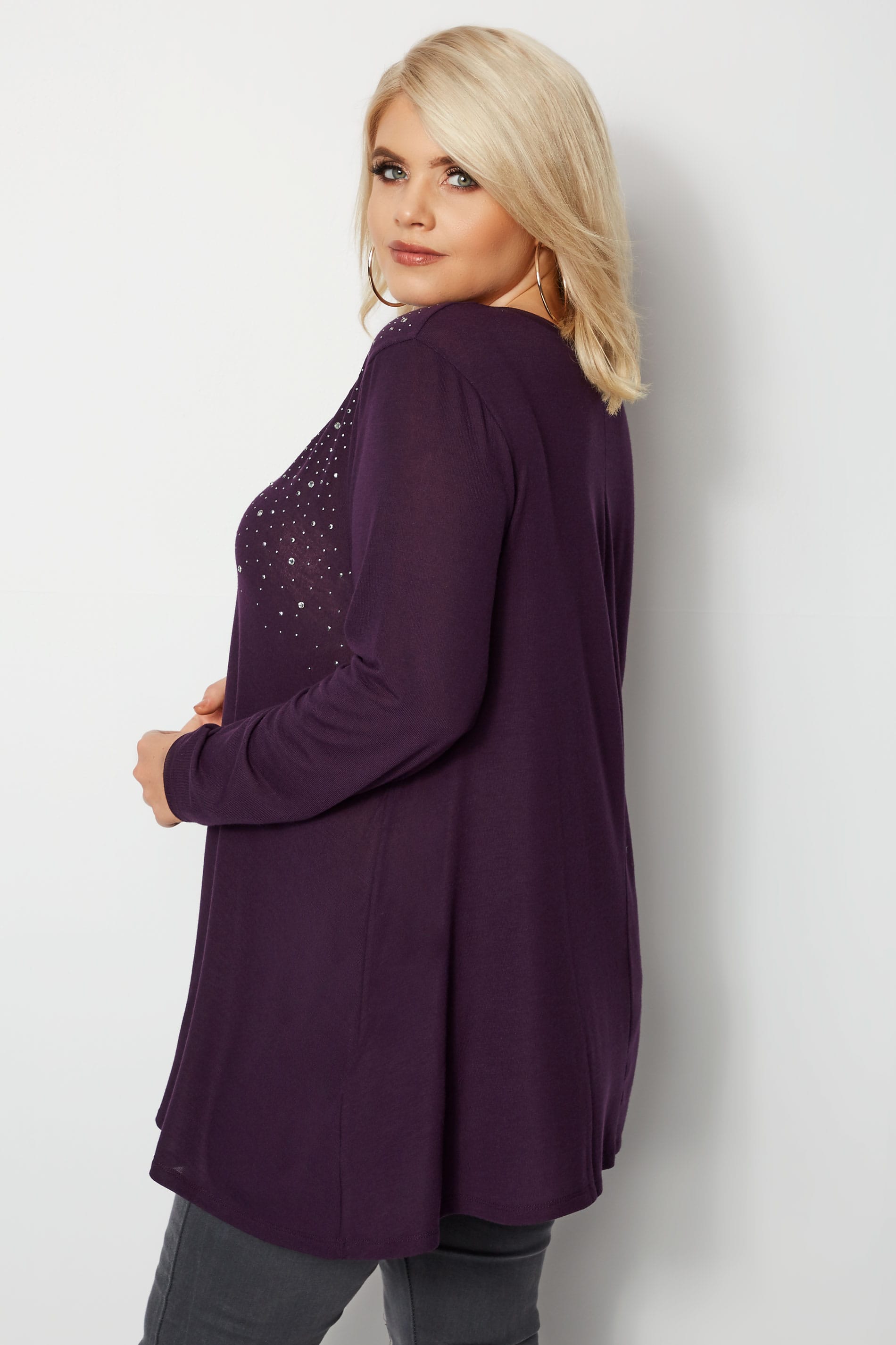 Purple Studded Swing Top, Plus size 16 to 36