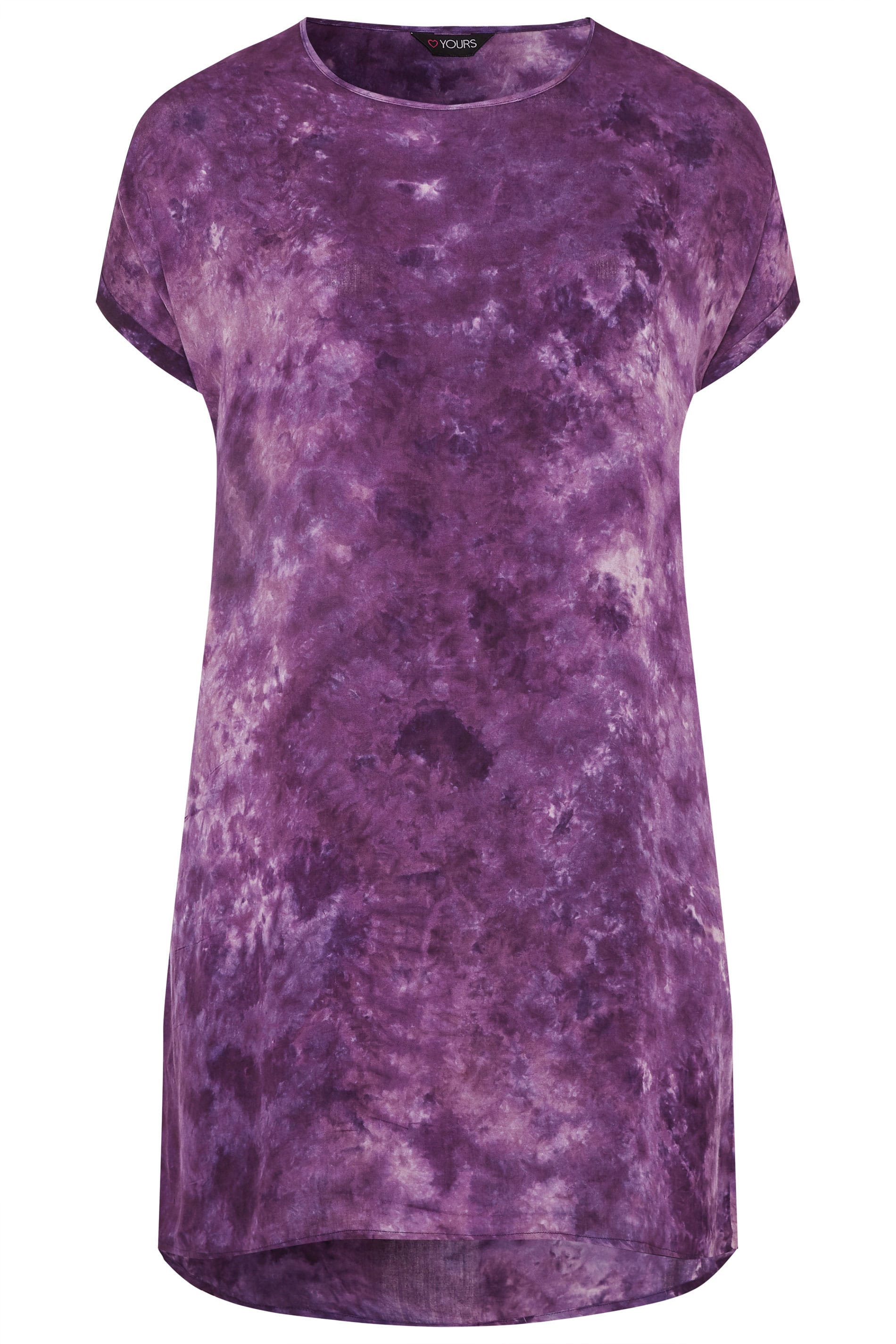 Purple Tie Dye Dipped Hem Tunic | Yours Clothing