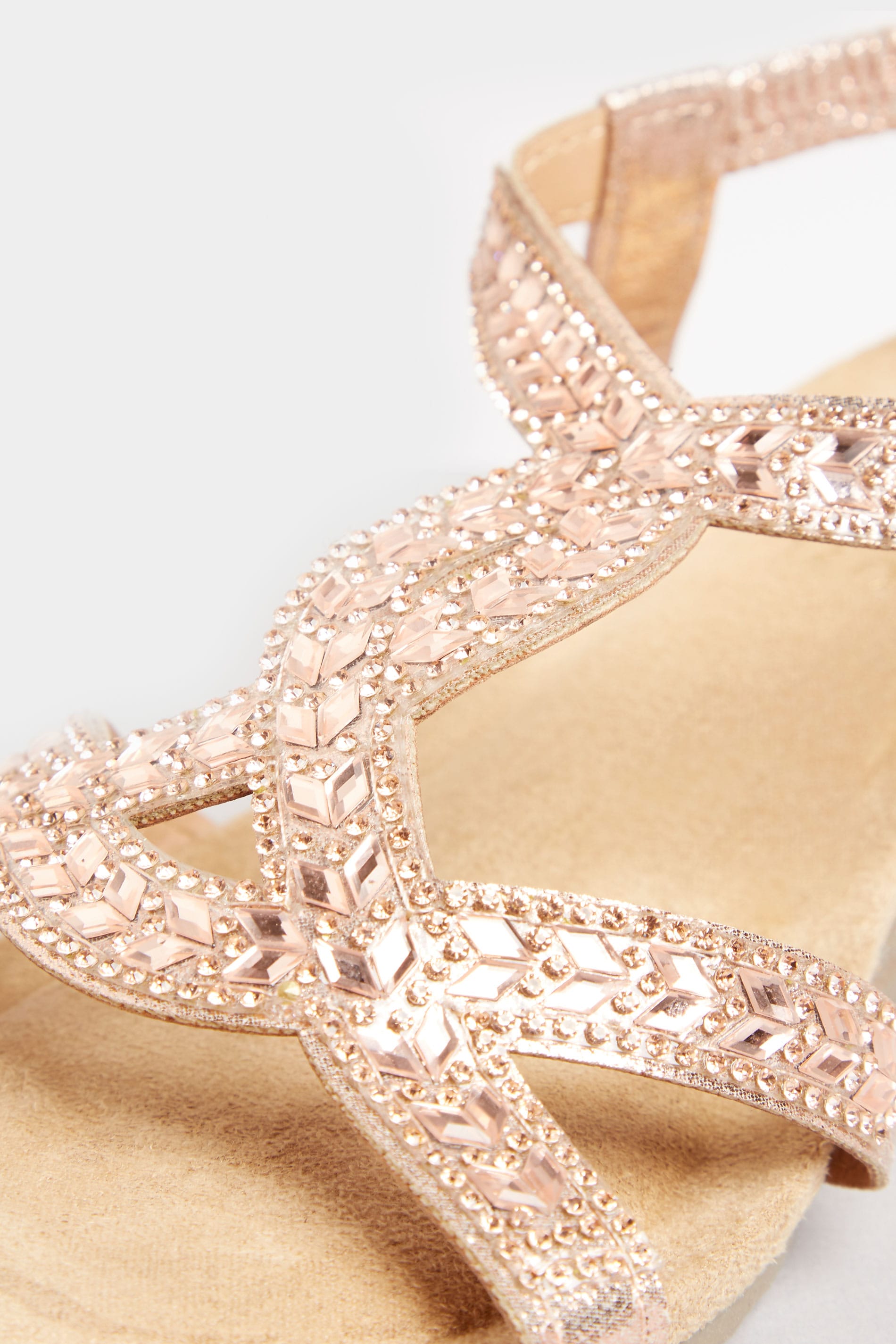 wide fit rose gold glitter block heels