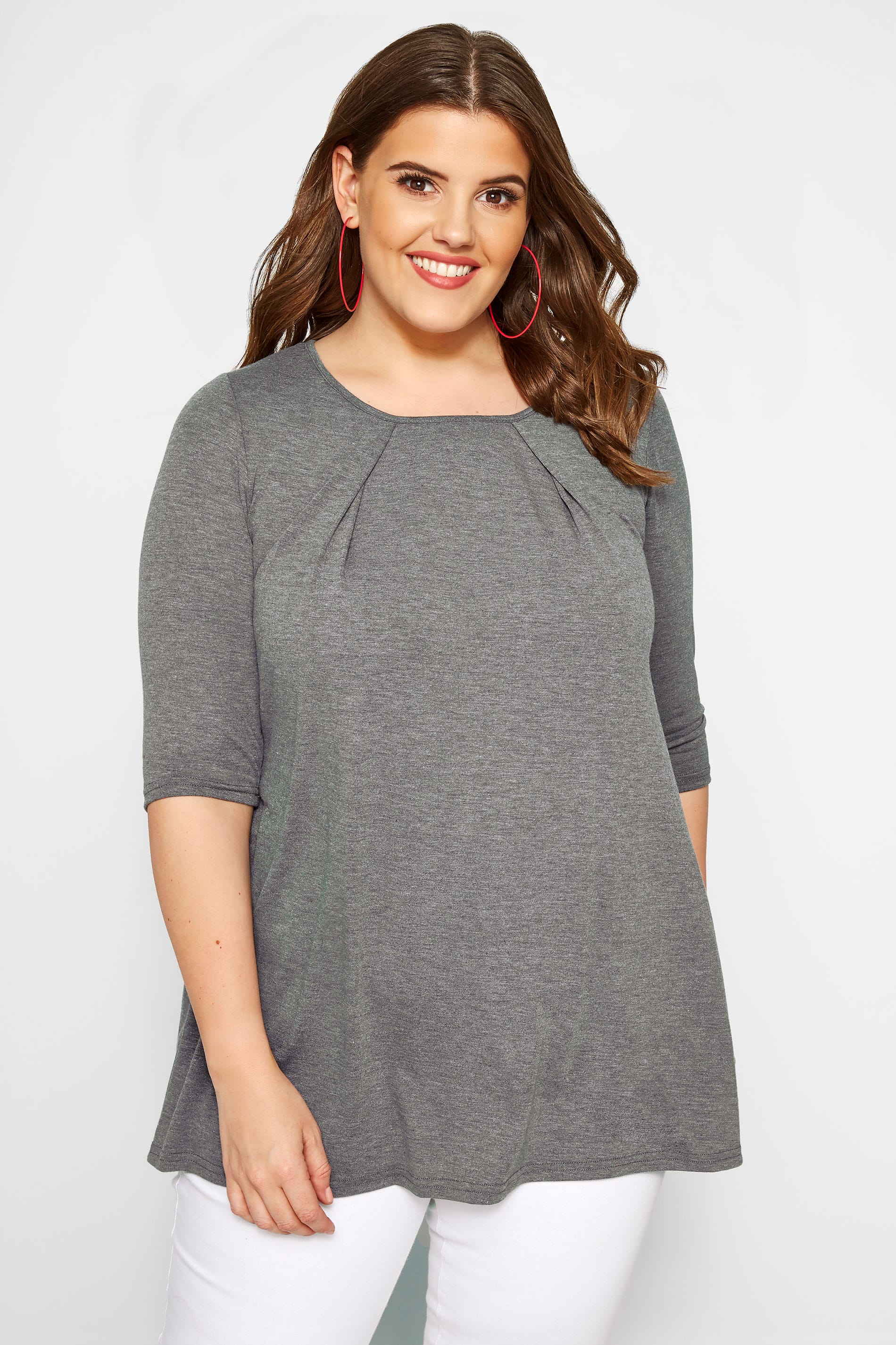 SIZE UP Dark Grey Jersey Top | Sizes 16 to 36 | Yours Clothing