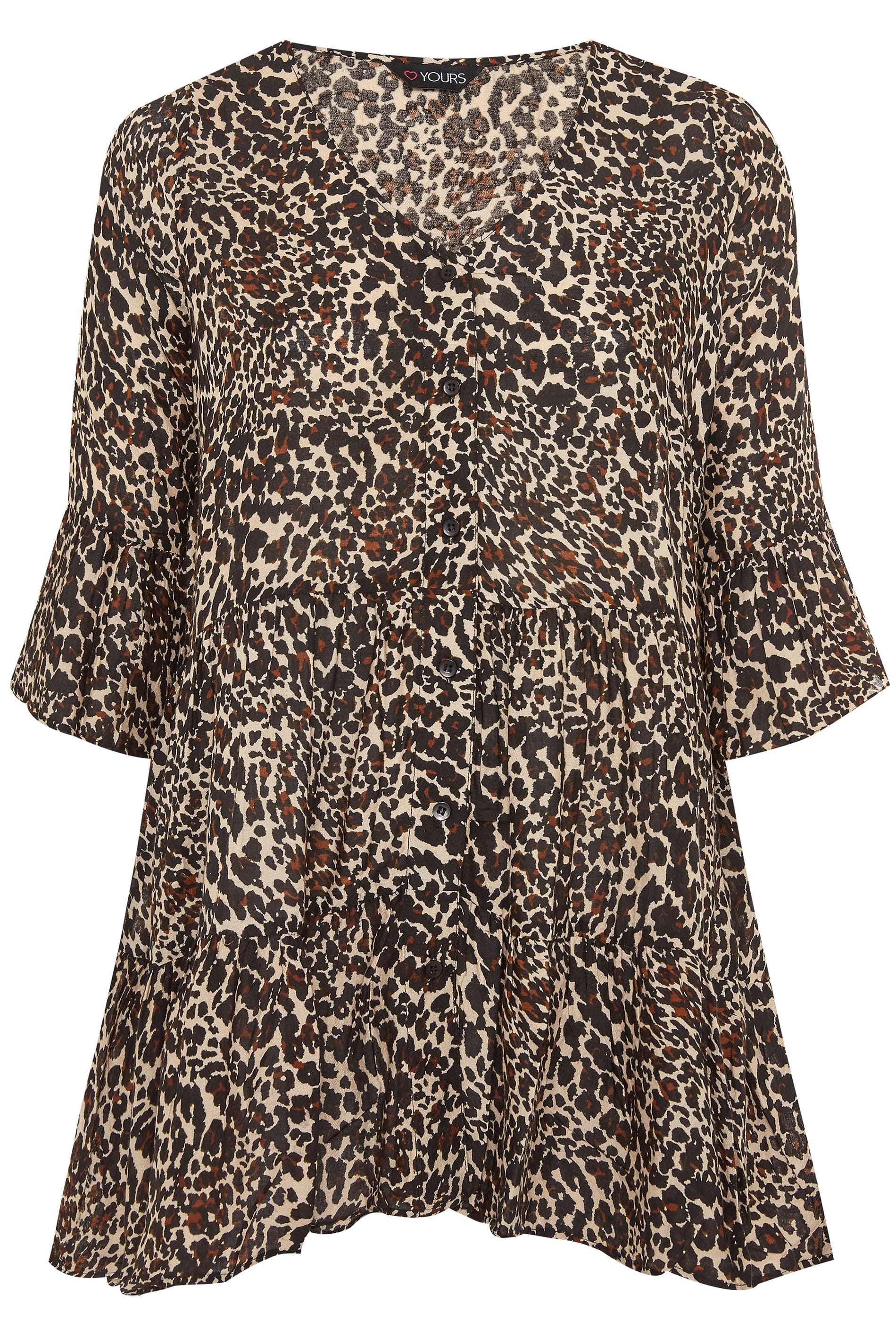 Brown Leopard Print Smock Blouse | Sizes 16-36 | Yours Clothing