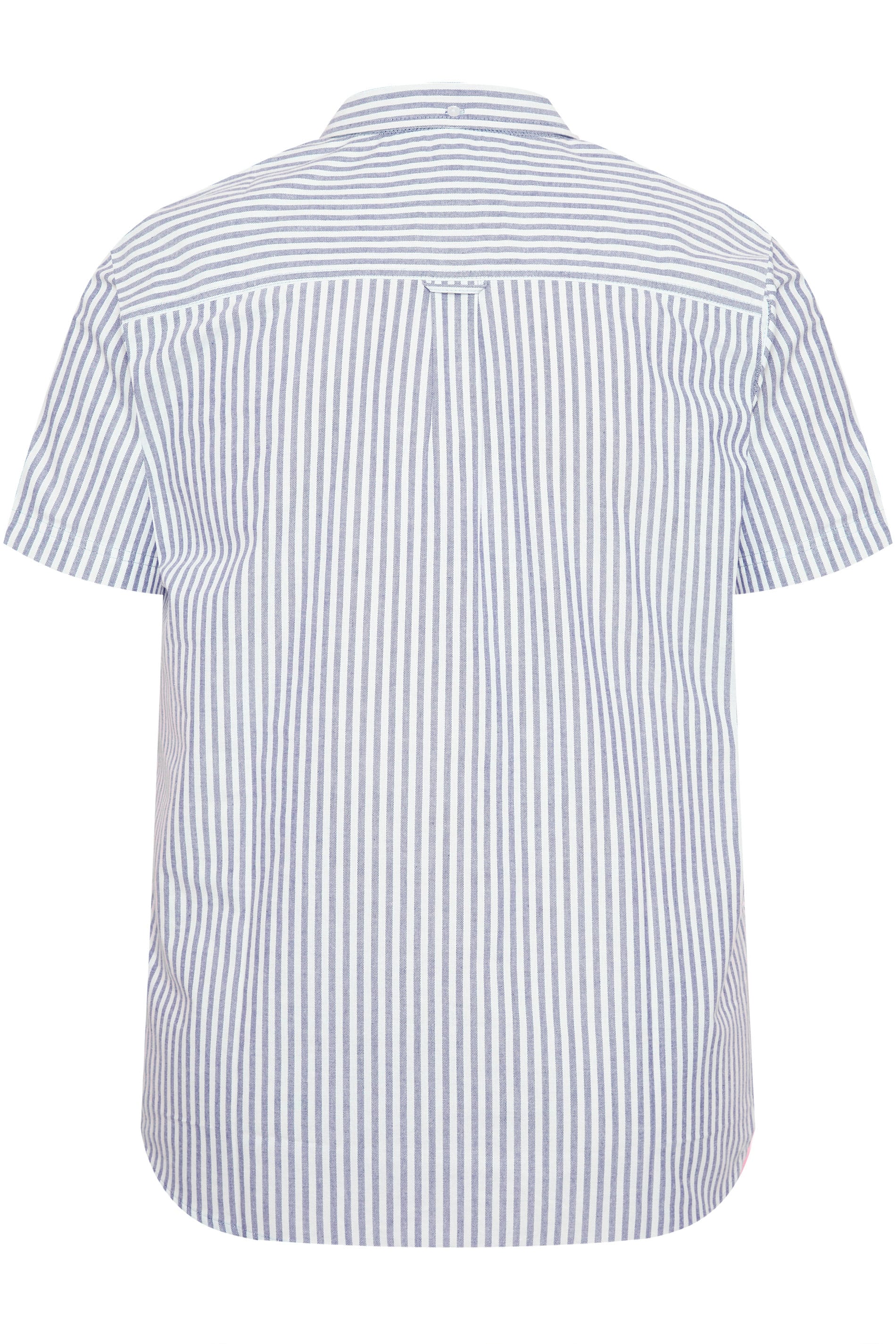 BadRhino Blue Striped Short Sleeved Oxford Shirt | BadRhino
