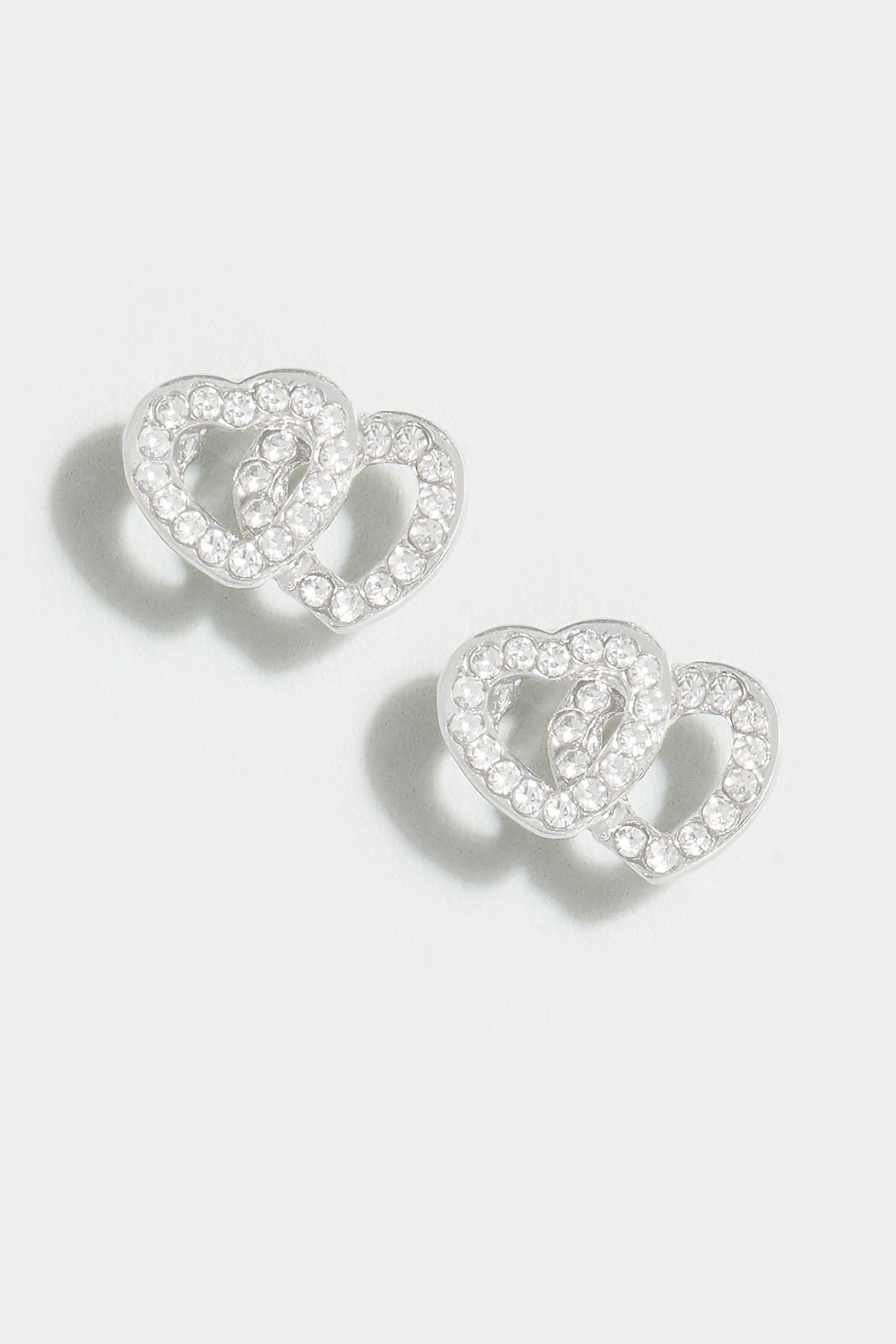 silver diamante stud earrings