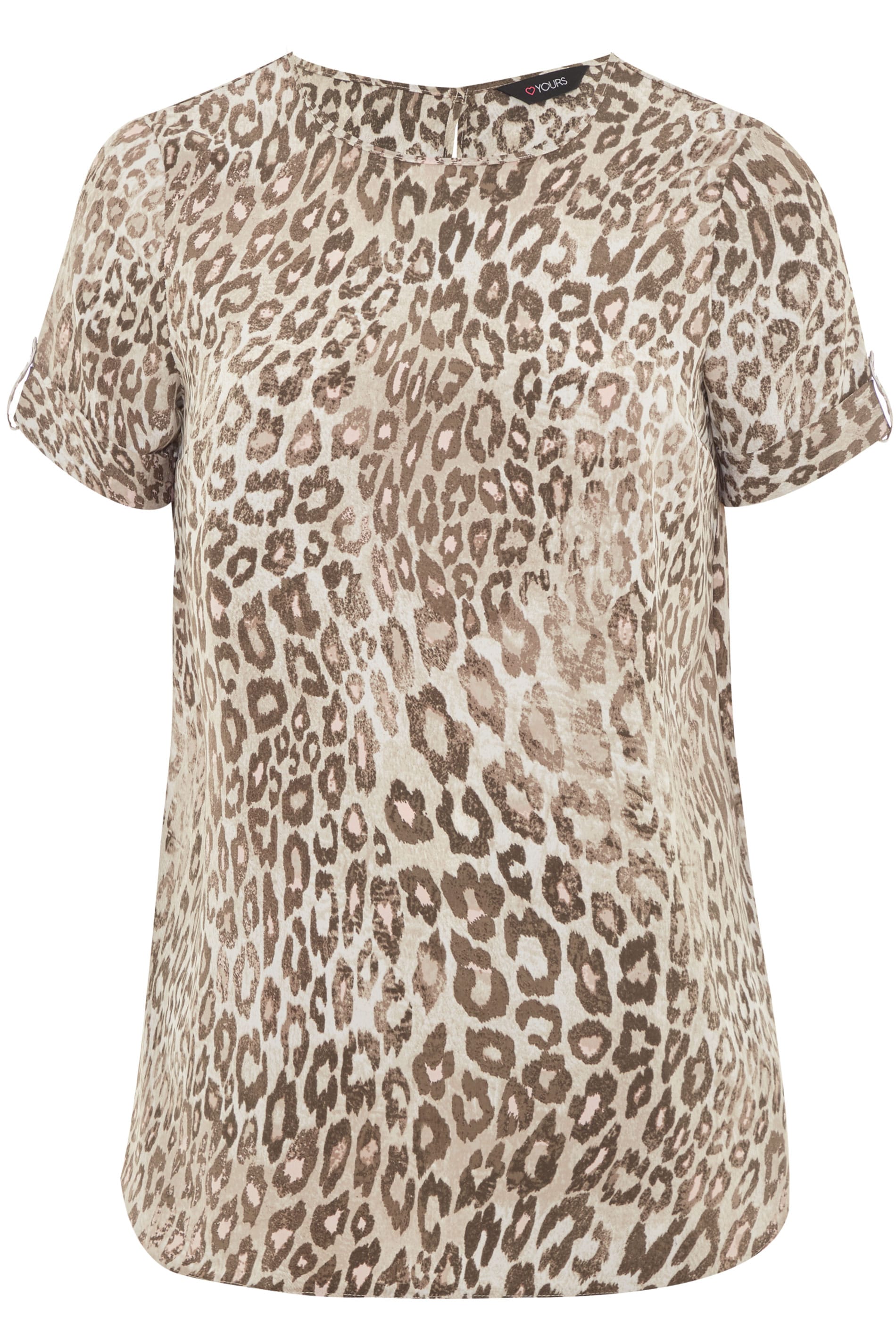 Stone Leopard Print Top | Yours Clothing
