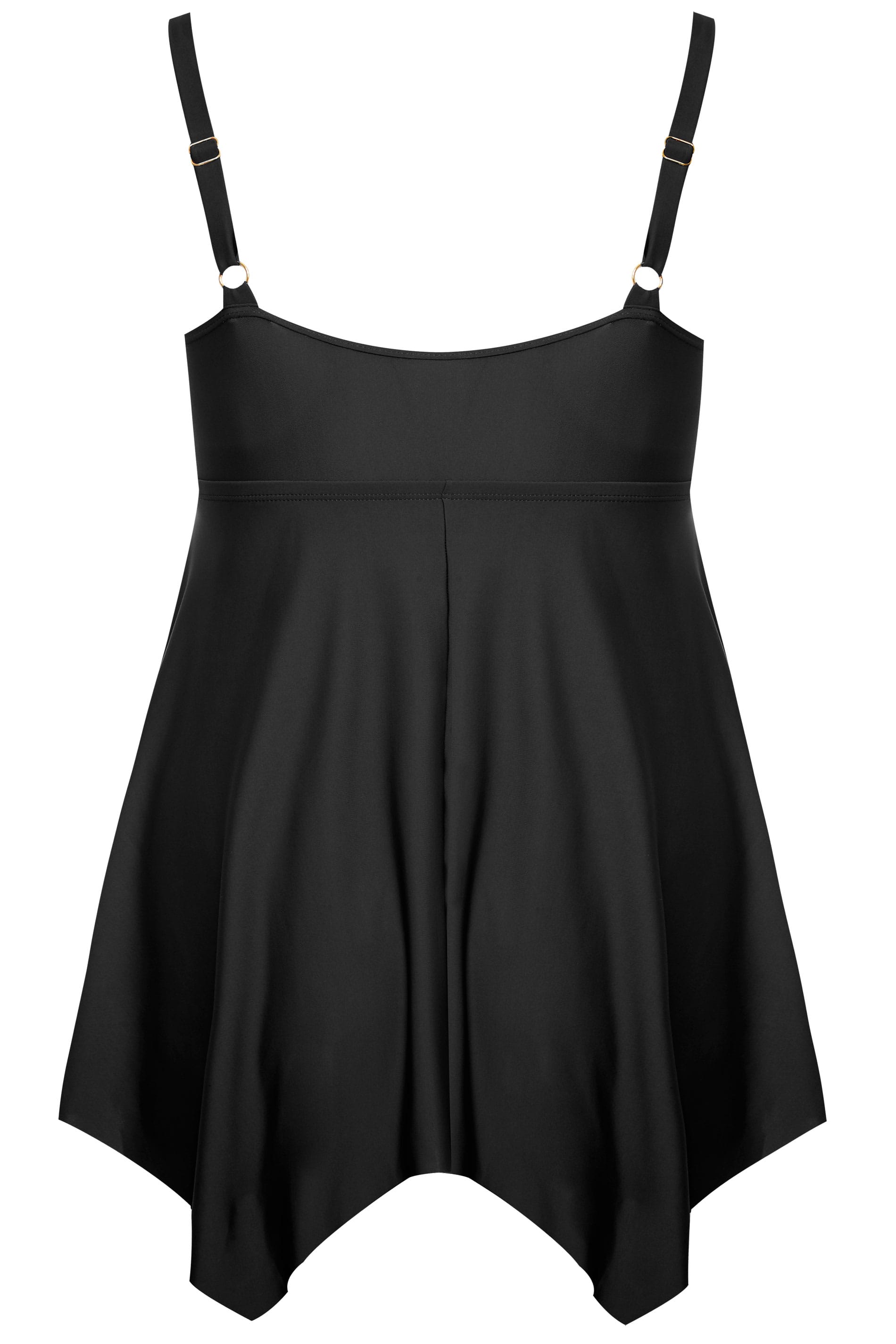 Black Gold Trim Neckline Swim Dress | Yours Clothing
