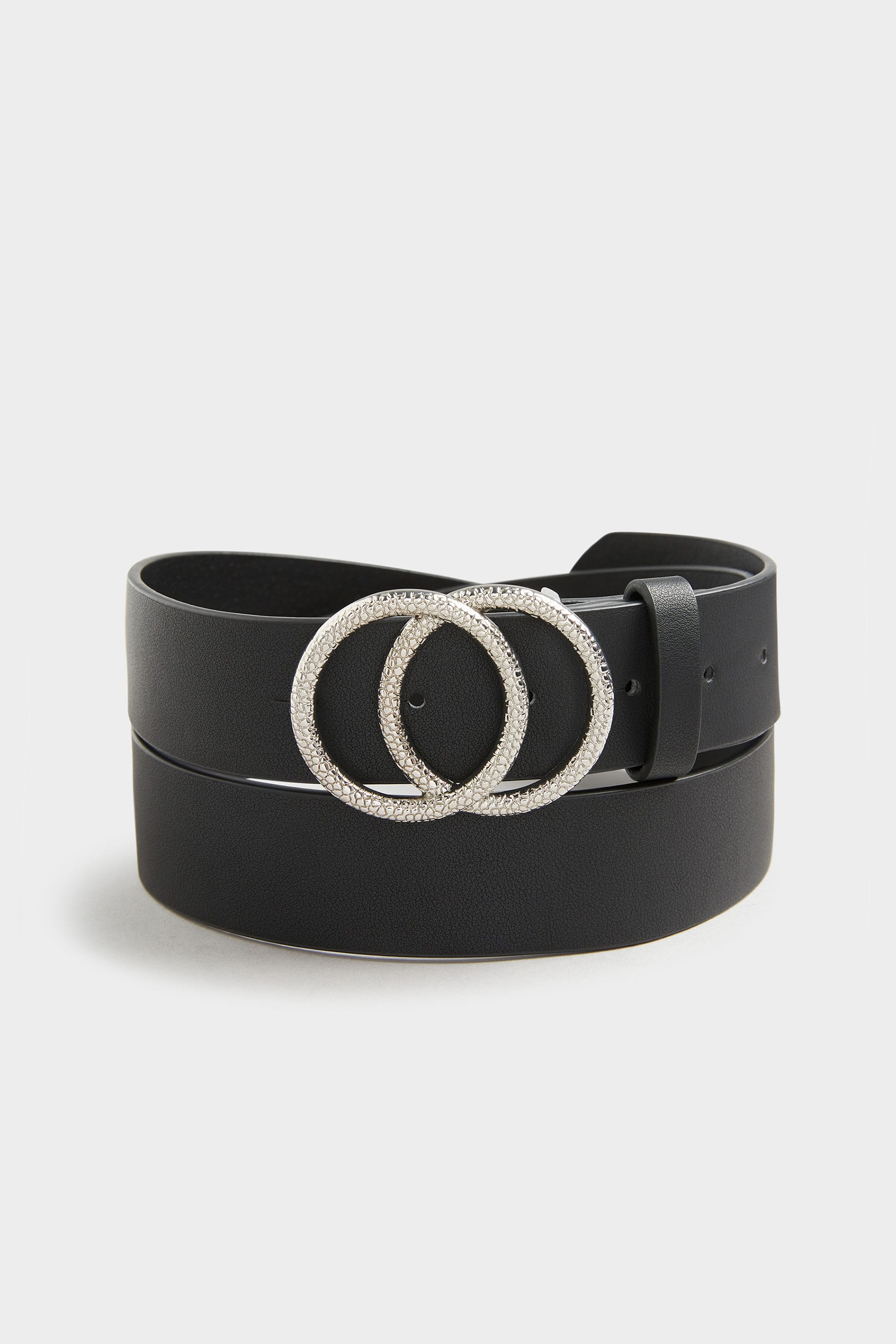 Black Textured Double Circle Belt | Long Tall Sally