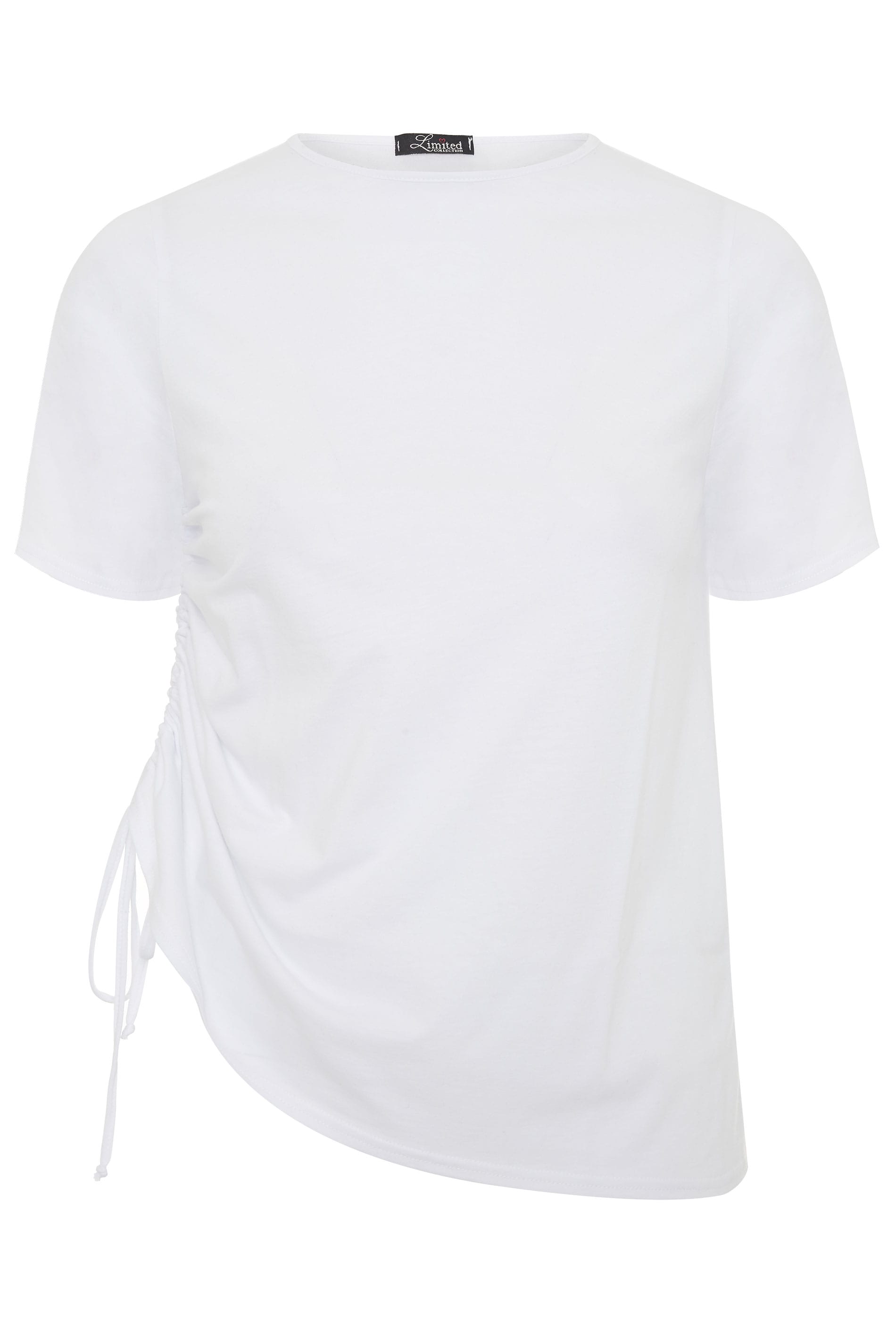 LIMITED COLLECTION White Ruched Tie Side Jersey Top | Yours Clothing