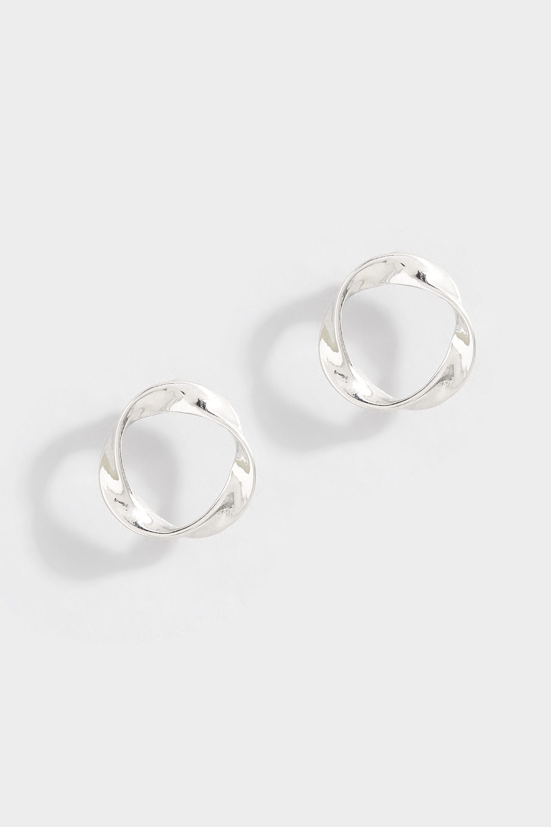 Twisted Design Silver Sterling Hoop Earrings 