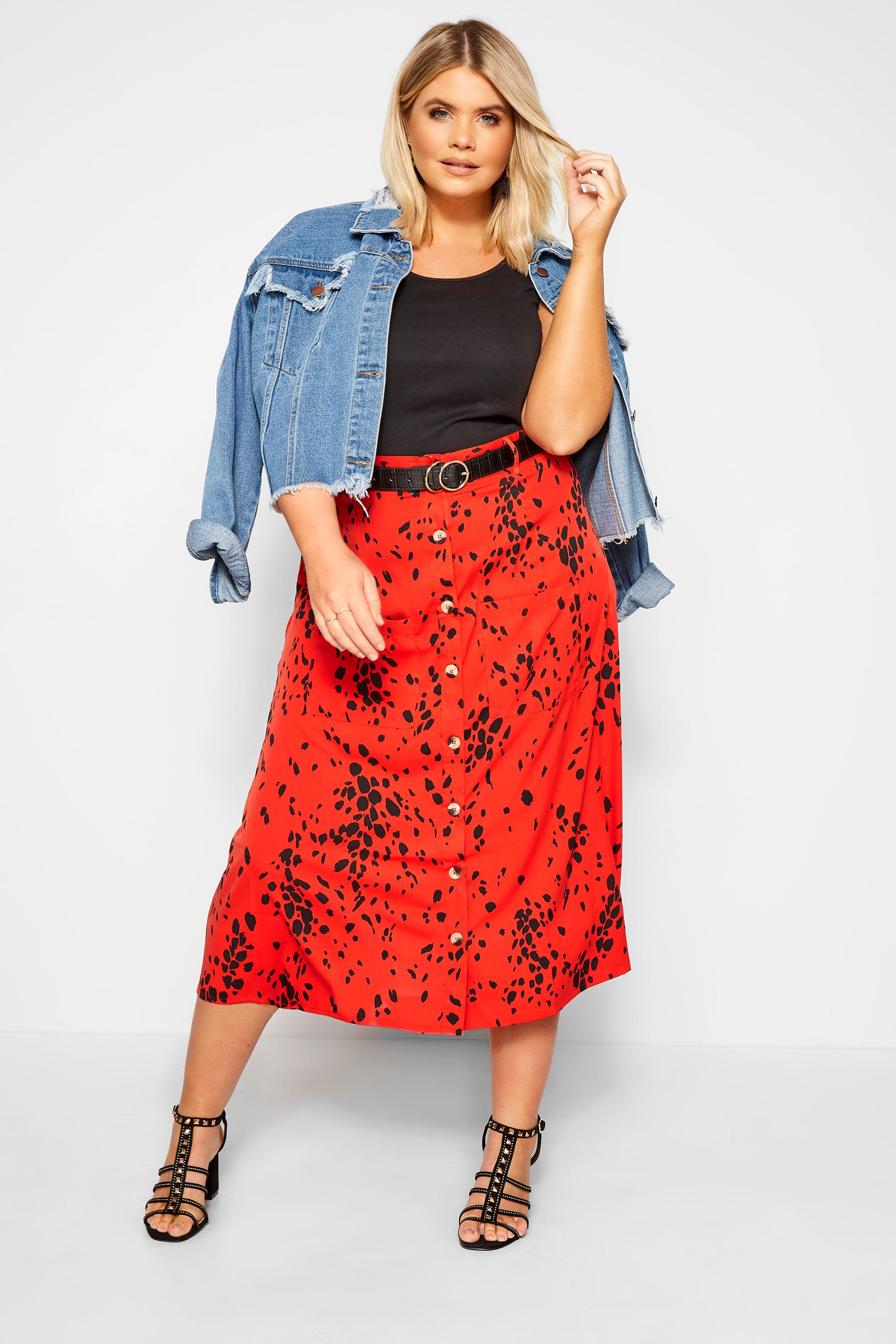 WEDNESDAY'S GIRL Red Spotted Maxi Skirt | Yours Clothing