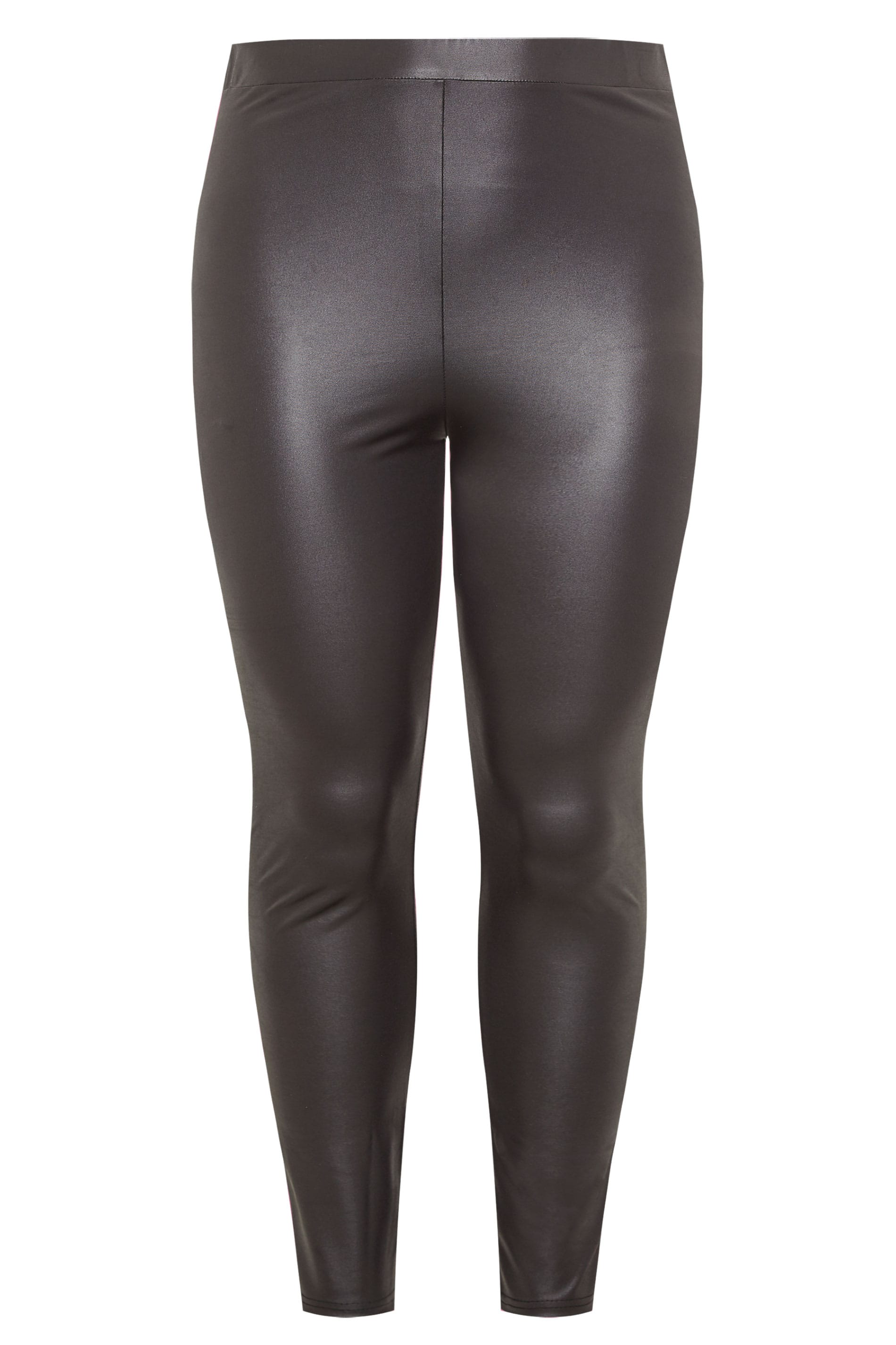 Plus Size Black Leather Look Leggings | Yours Clothing