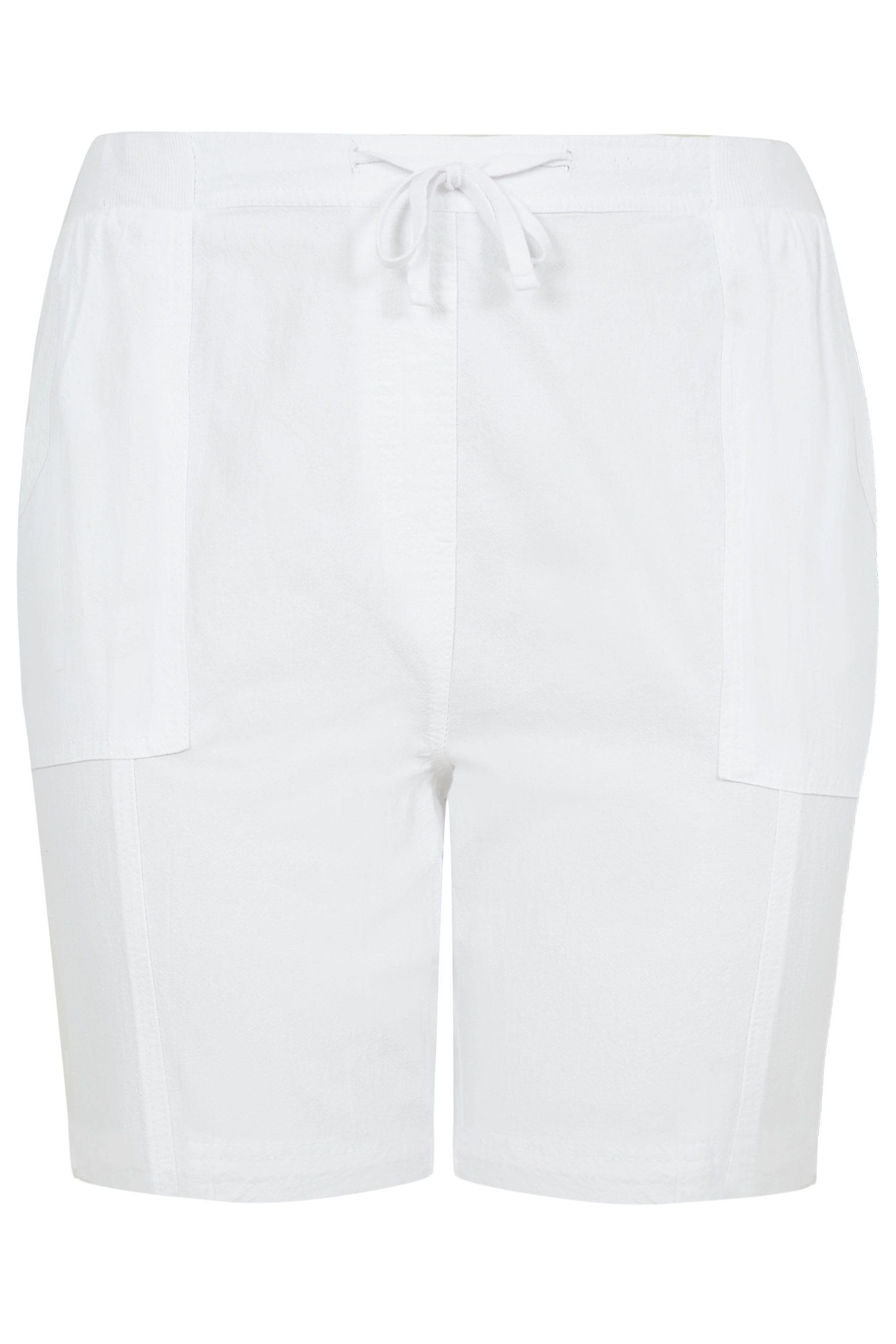 White Cool Cotton Pull On Shorts | Sizes 16 to 36 | Yours Clothing