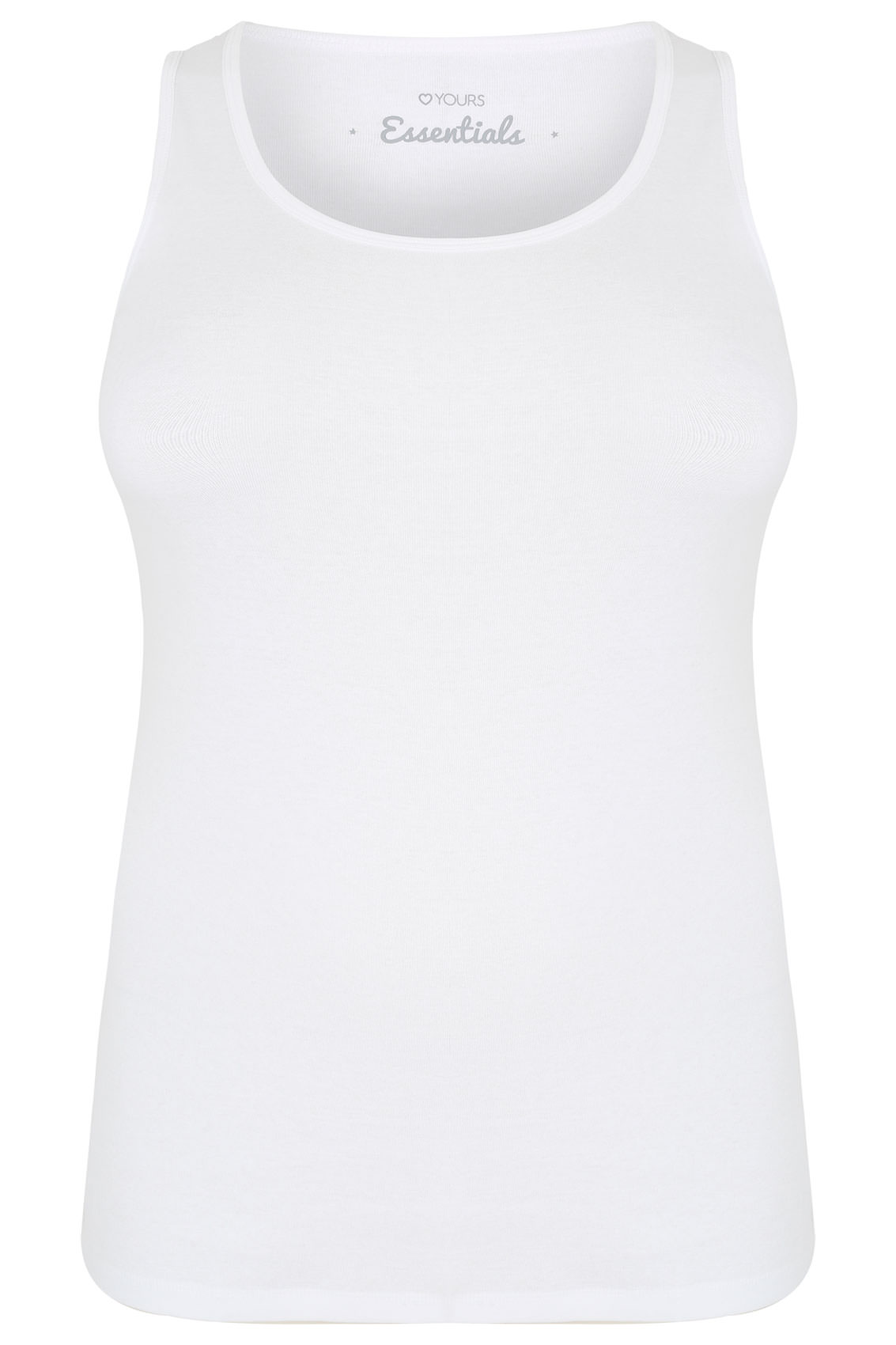 White Cotton Vest Top Plus size 16 to 36 | Yours Clothing