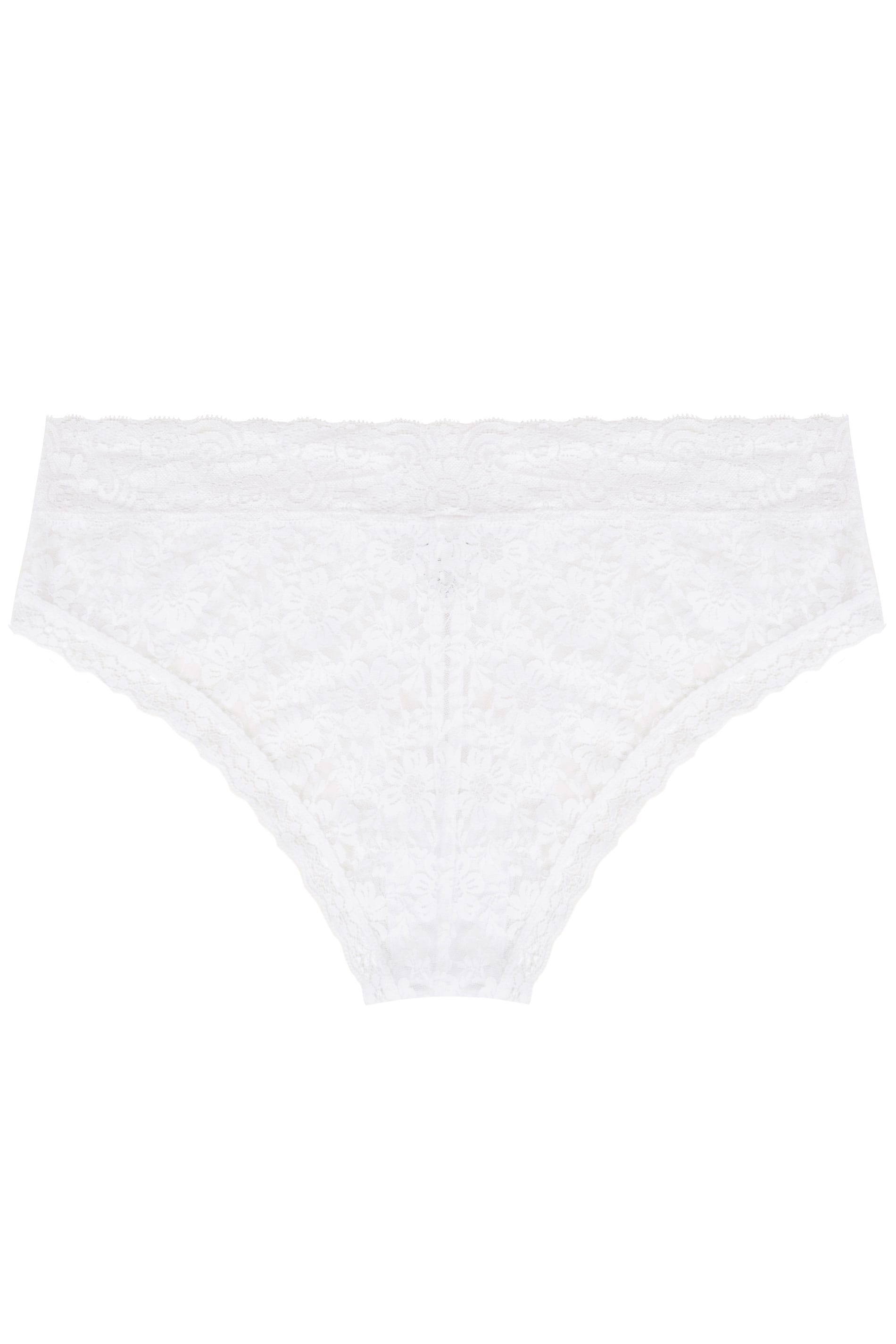 White Lace Low Rise Brazilian Knickers | Yours Clothing 3