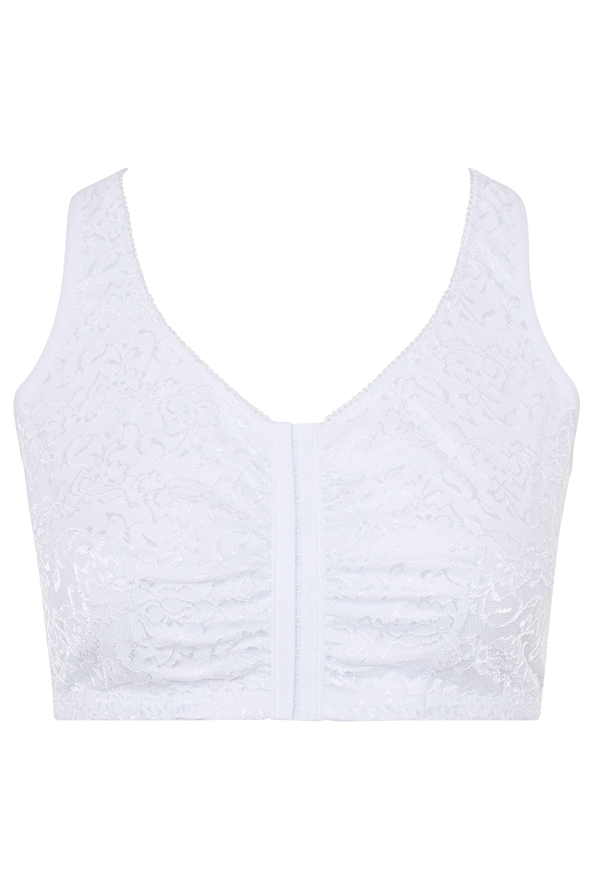 White Lace Front Fastening Bra Yours Clothing 