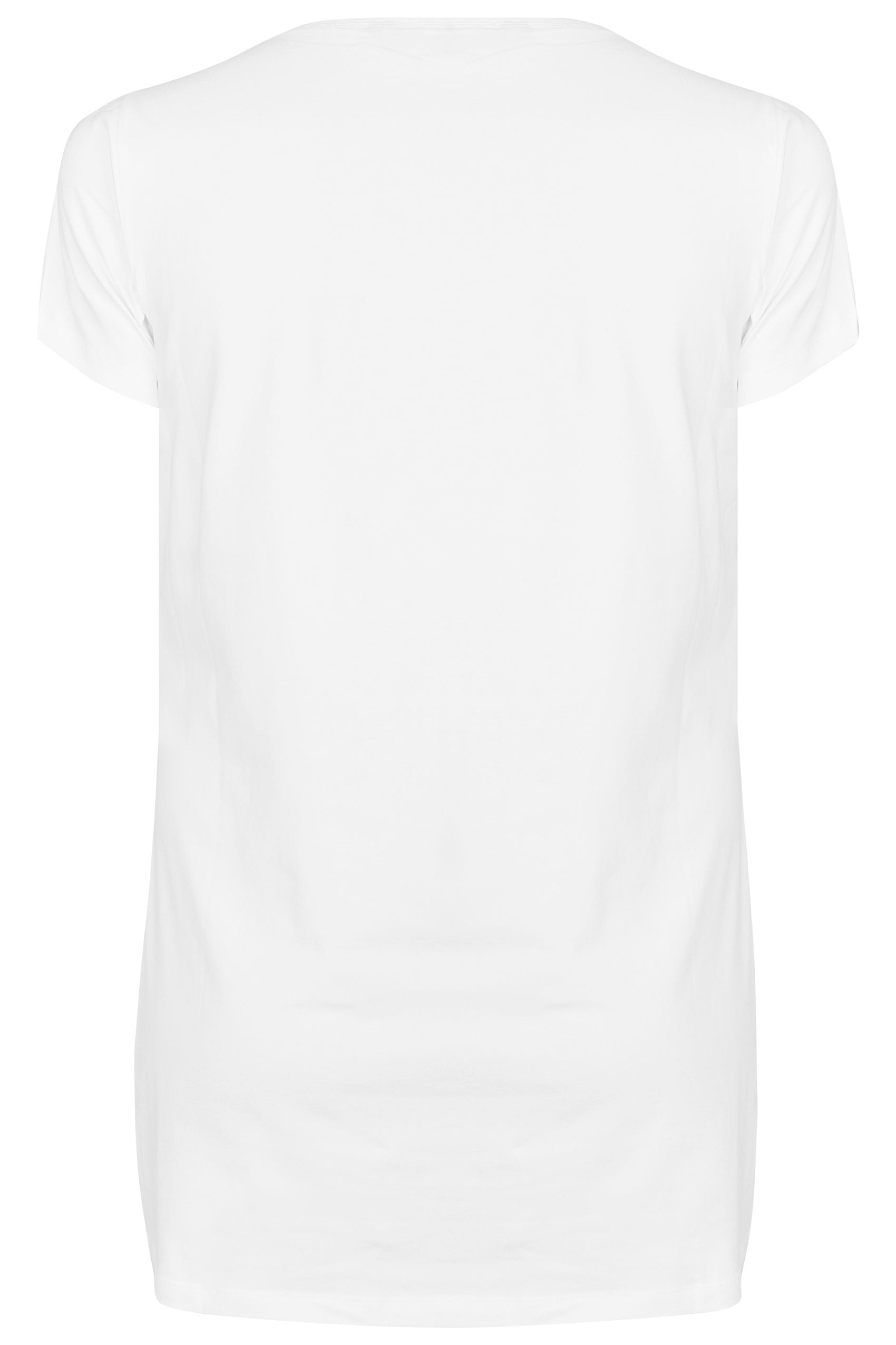 Grande taille  Tops Grande taille  T-Shirts Basiques & Débardeurs | T-Shirt Blanc Coupe Longue - DU46272