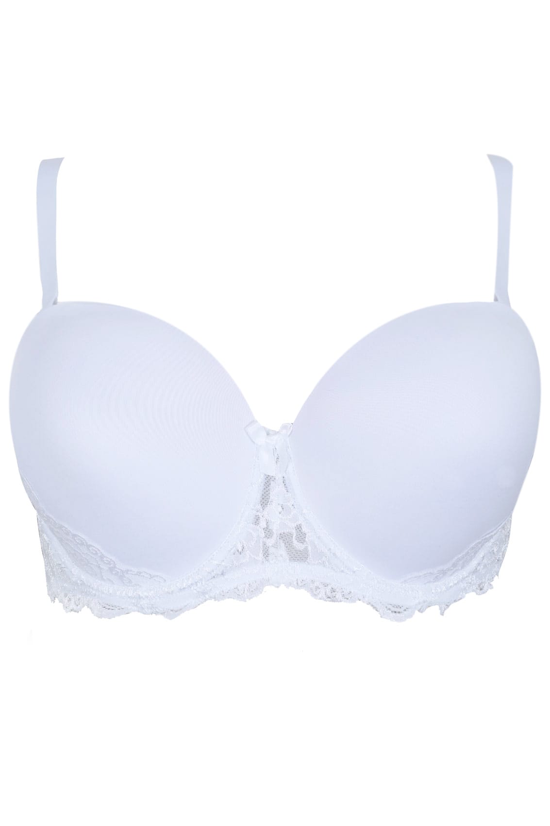 White Multiway Microfibre Lace Bra With Removable Straps | Yours Clothing