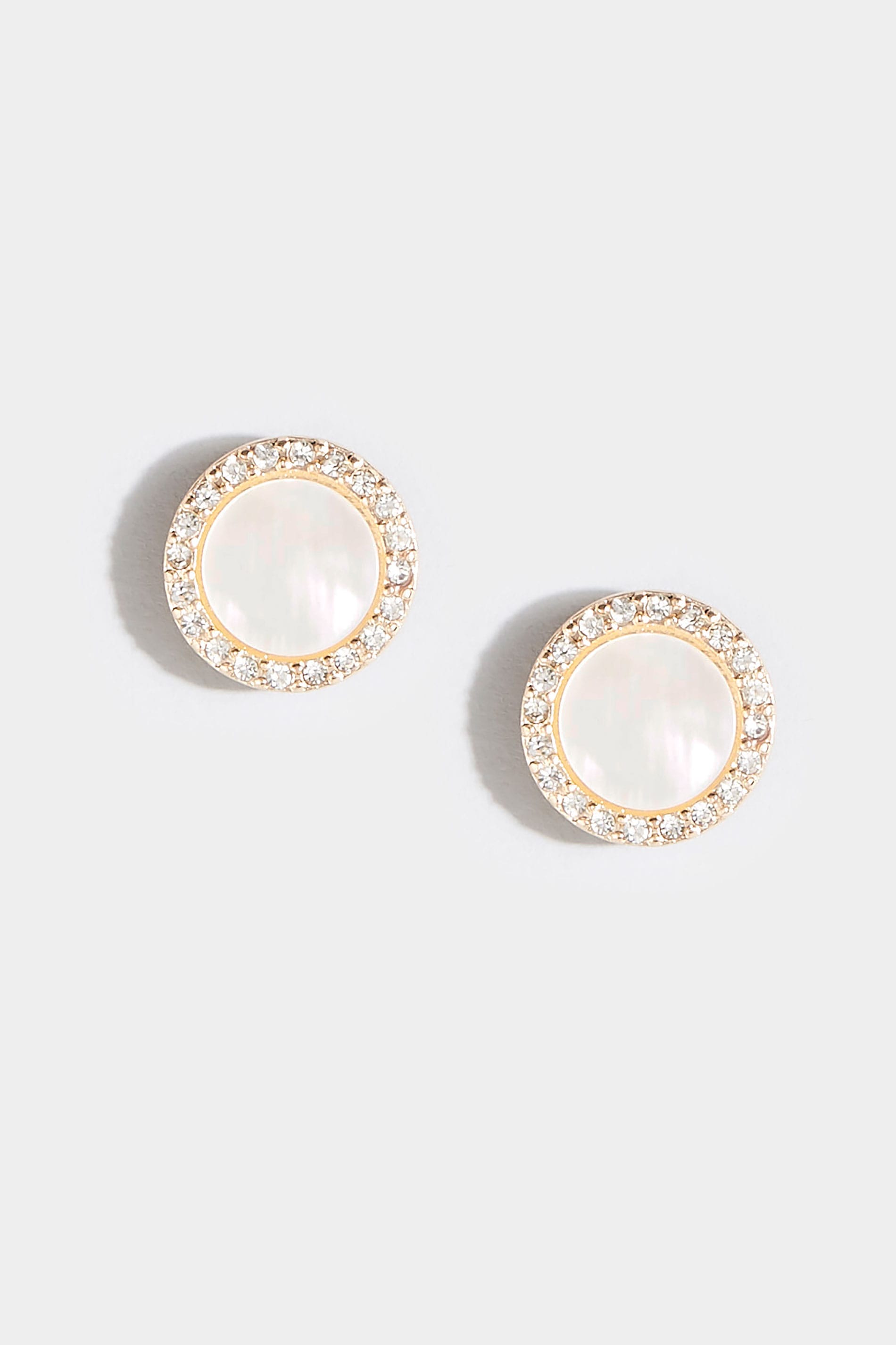 White Circle Sparkle Stud Earrings | One Size | Yours Clothing 3