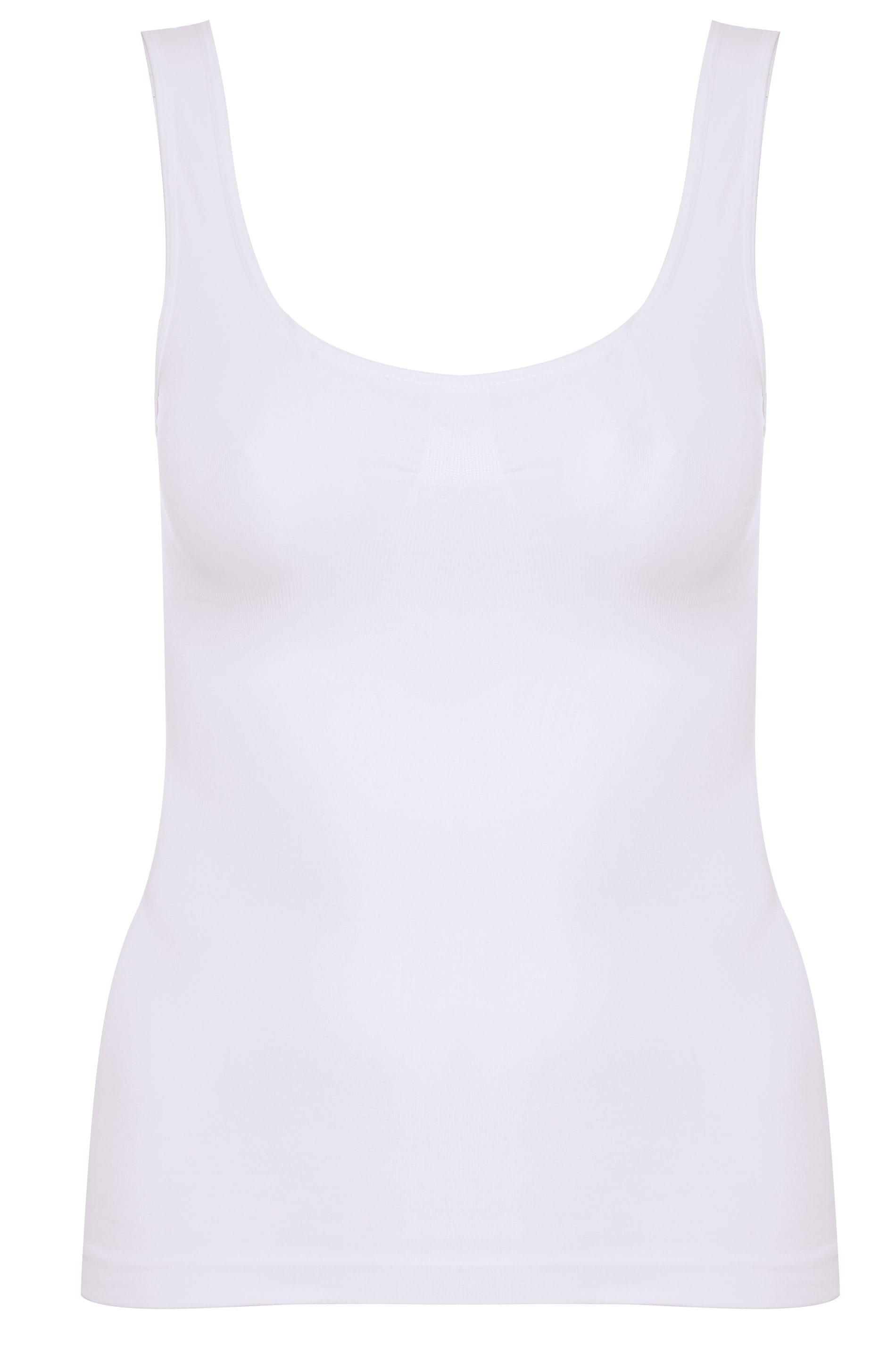 Plus Size White Seamless Control Vest Top | Yours Clothing 3