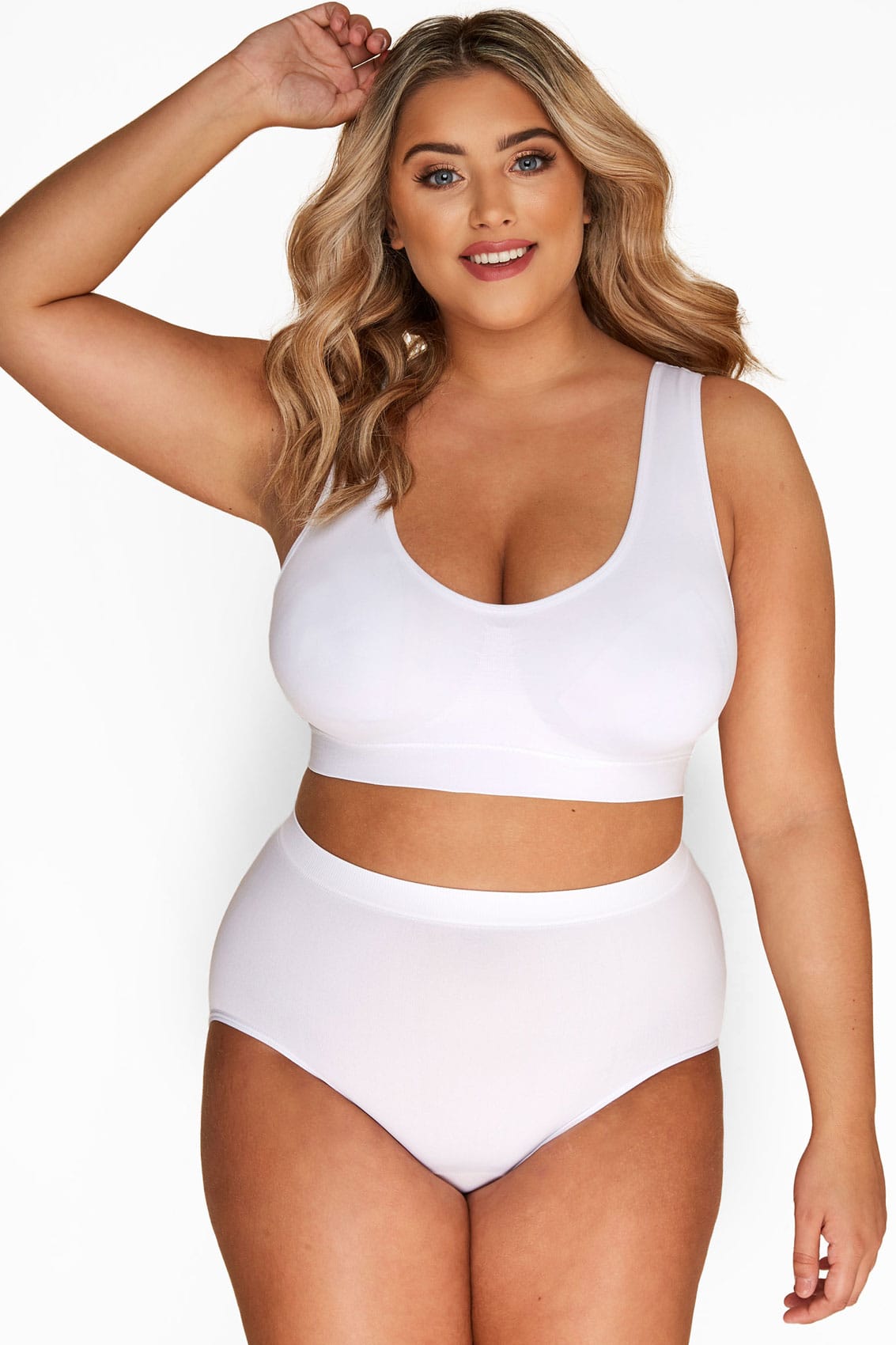 White Seamless Padded Non-Wired Bralette | Yours Clothing 1
