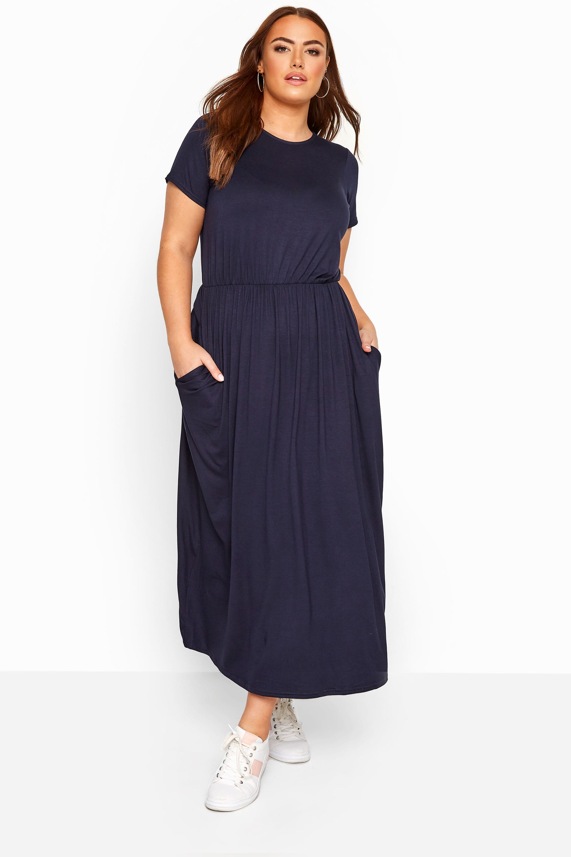 YOURS LONDON Navy Pocket Maxi Dress | Yours Clothing