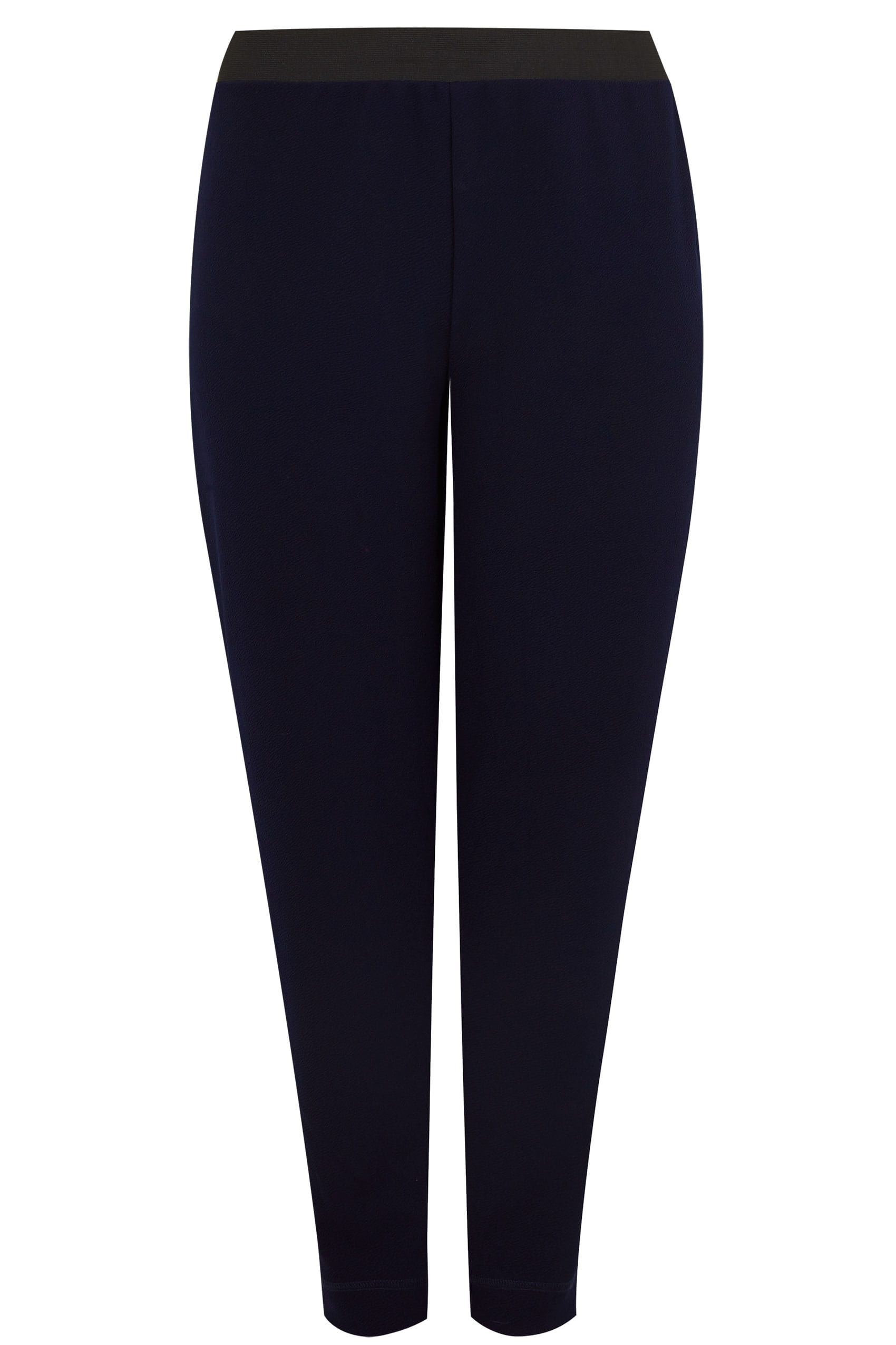 Navy Textured Jersey Harem Trousers, Plus size 16 to 32