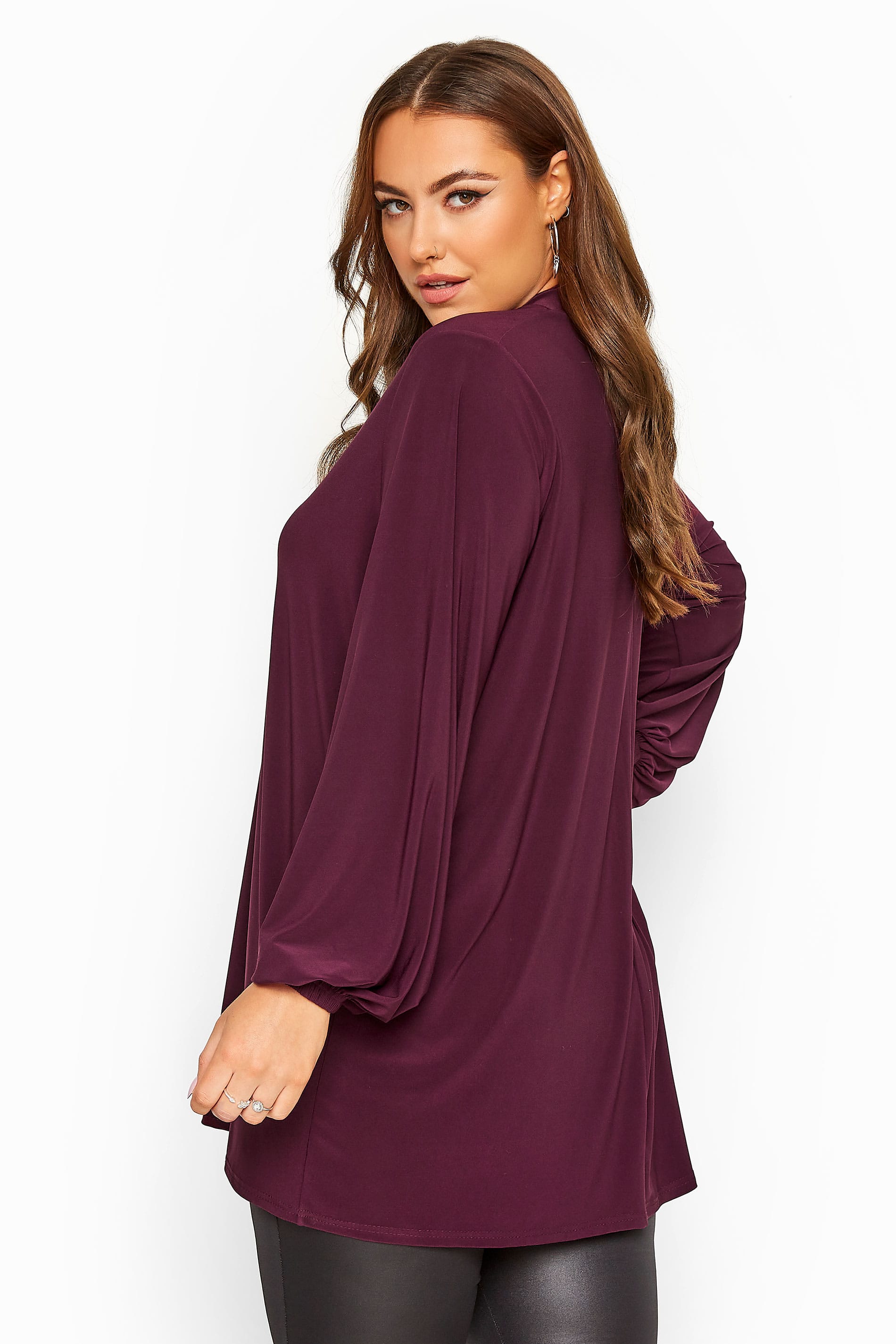 YOURS LONDON Plum Purple Slinky Choker Top | Yours Clothing