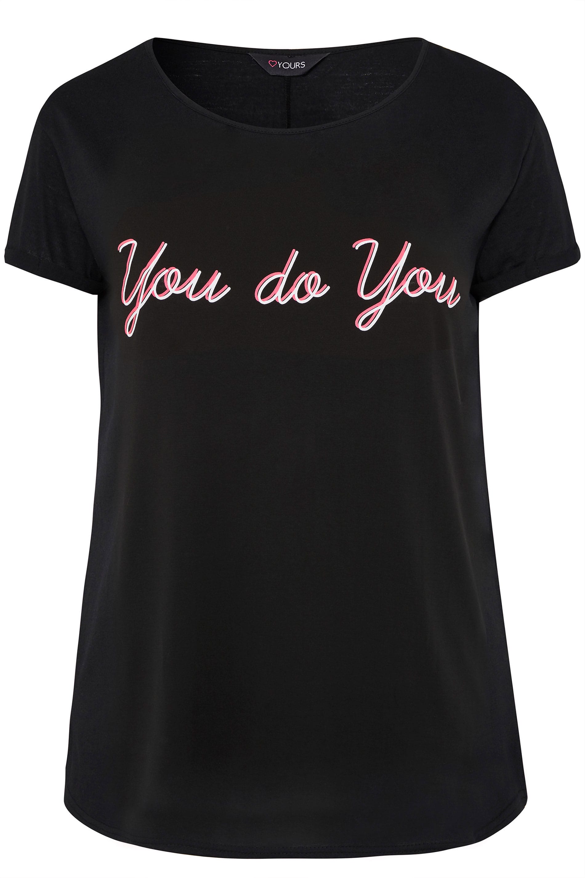 Black 'You Do You' Slogan T-Shirt | Yours Clothing