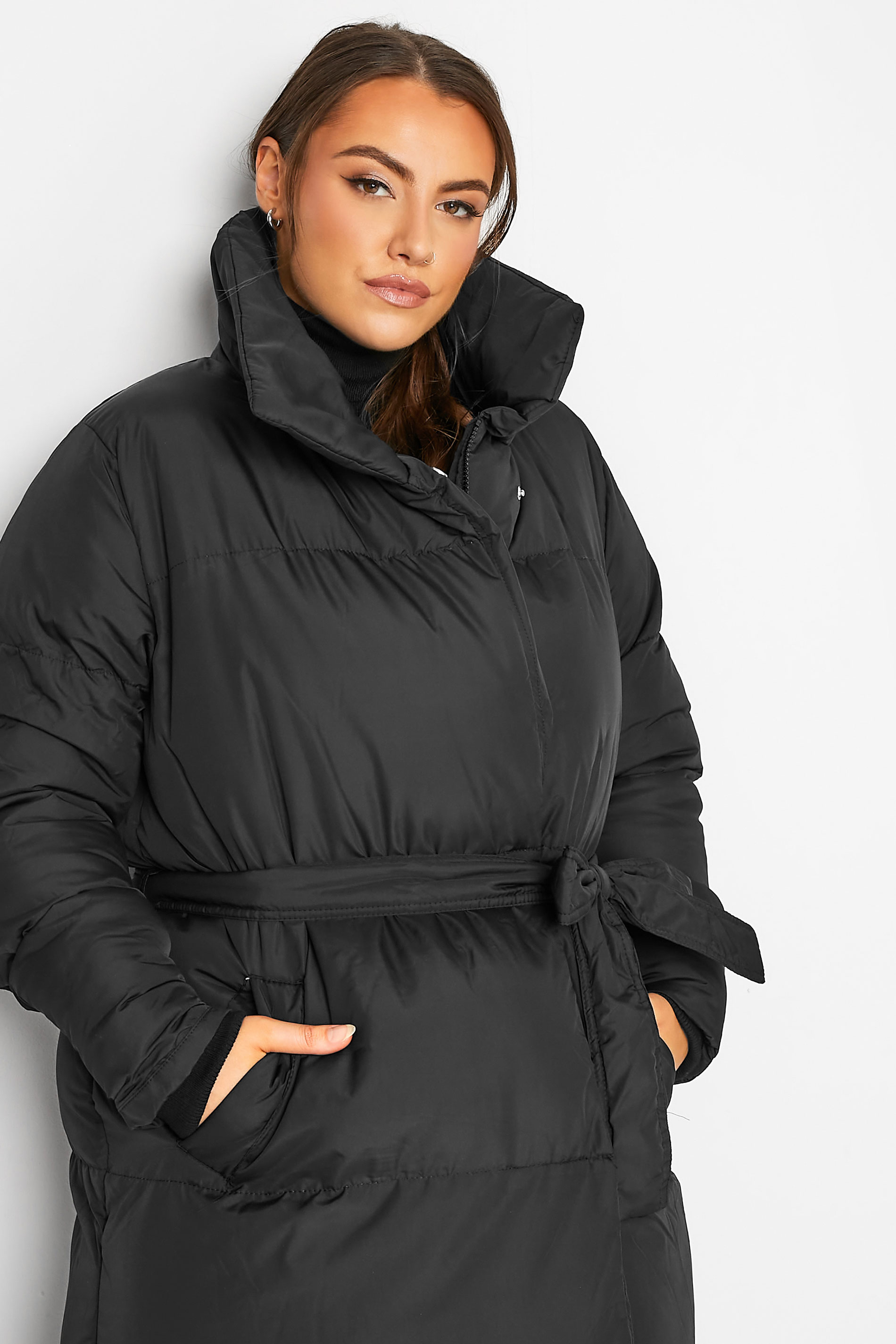 Theory Women's Belted Puffer Wrap Coat In Black