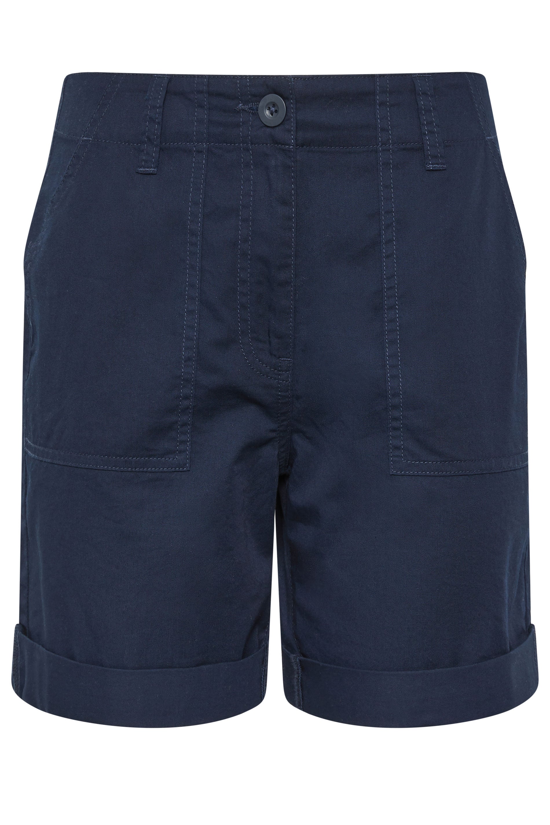 M&Co Navy Blue Cotton Poplin Shorts | M&Co 5