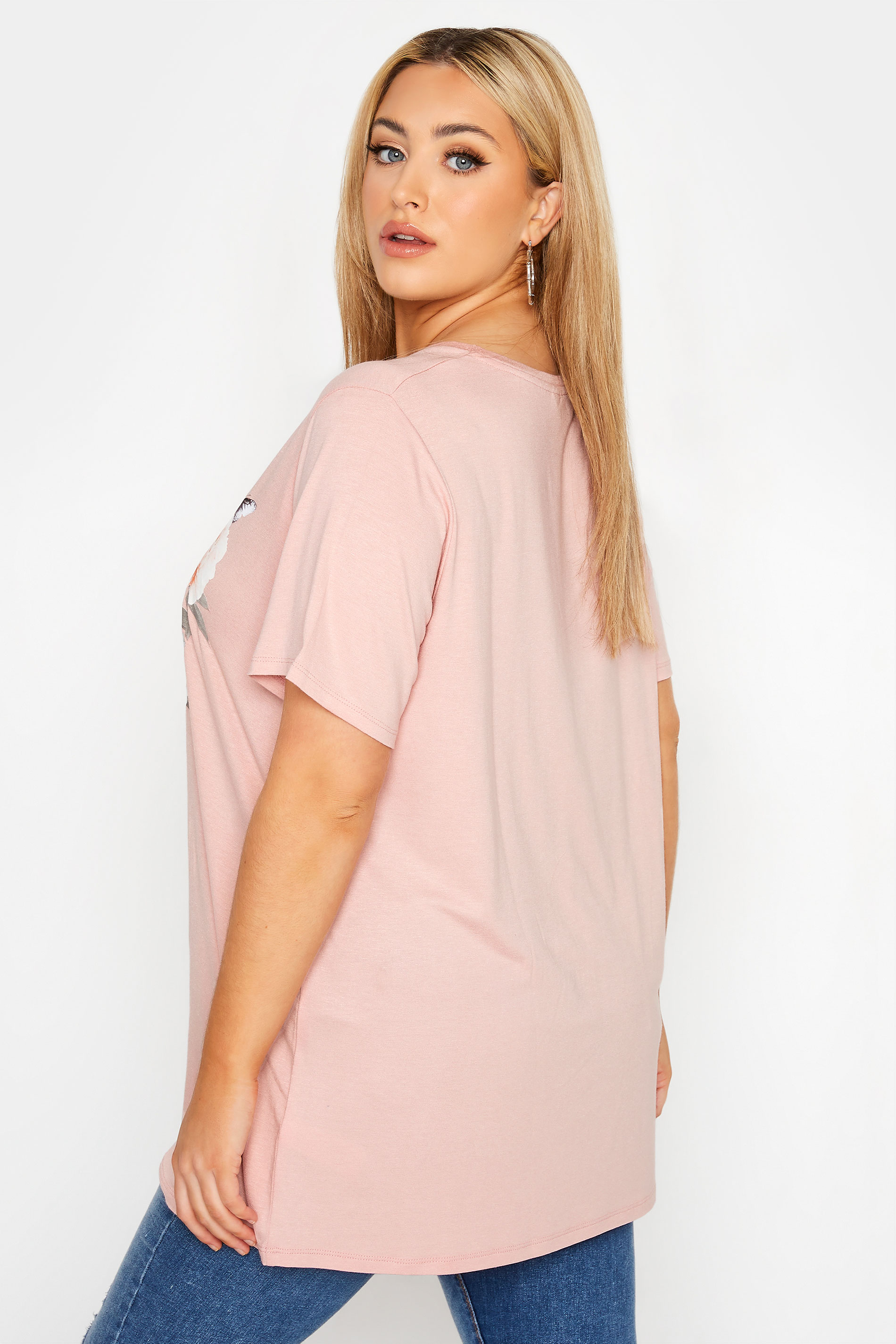 Grande taille  Tops Grande taille  T-Shirts | T-Shirt Rose Imprimé Coeur 'So Glamorous' - VG05787