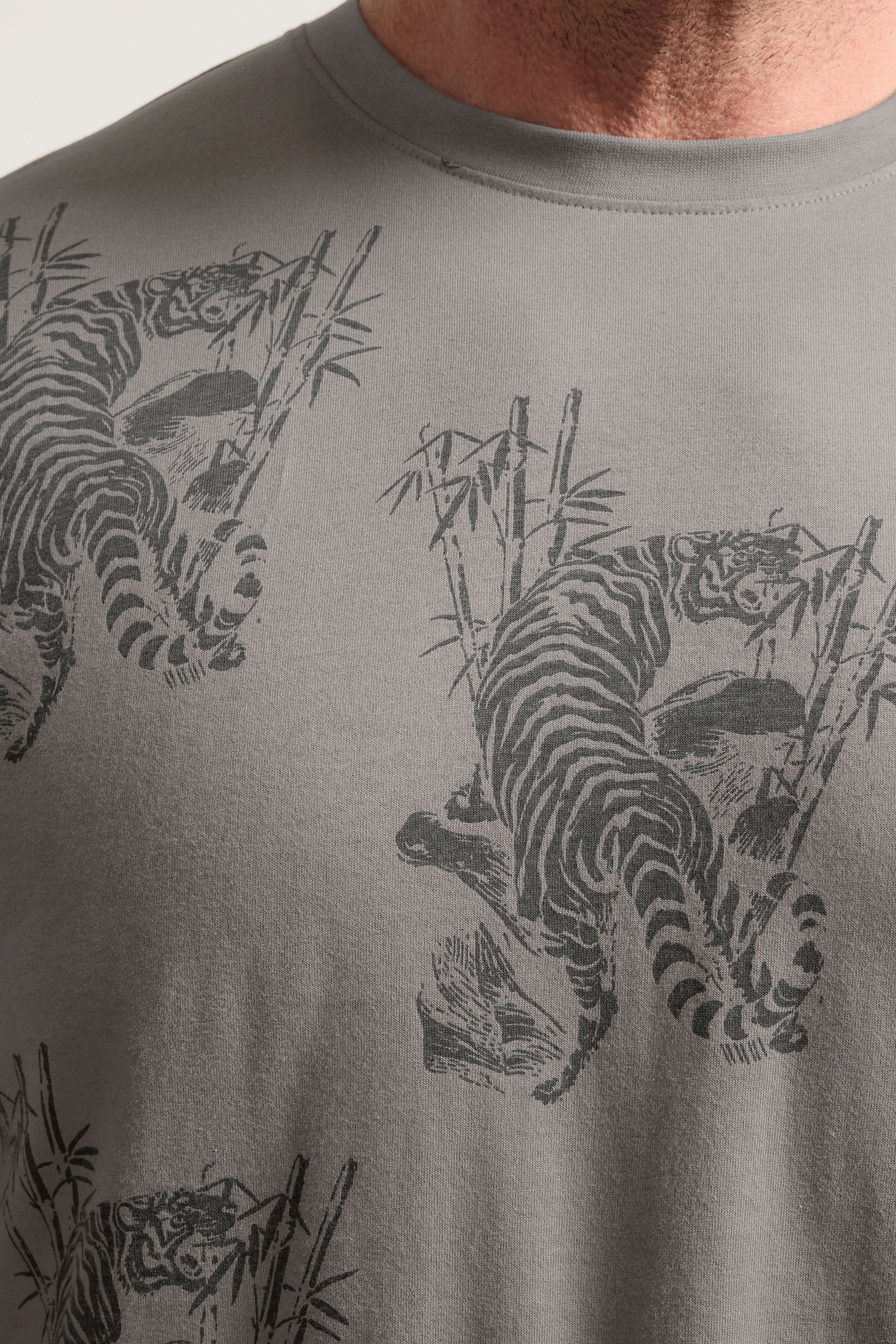 BadRhino Big & Tall Grey Tiger Graphic T-Shirt | BadRhino 4
