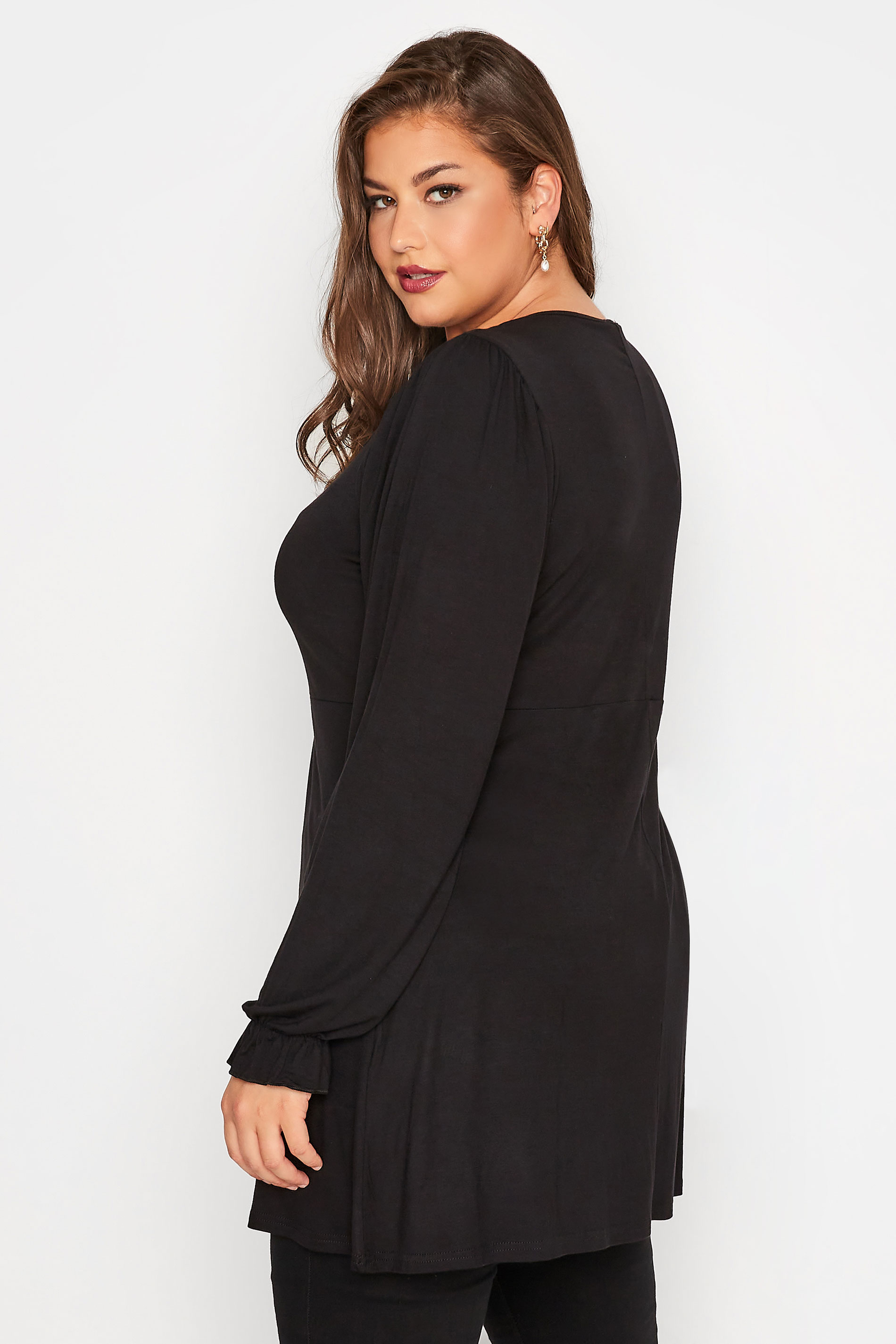 LIMITED COLLECTION Plus Size Black Ruched Top | Yours Clothing 3
