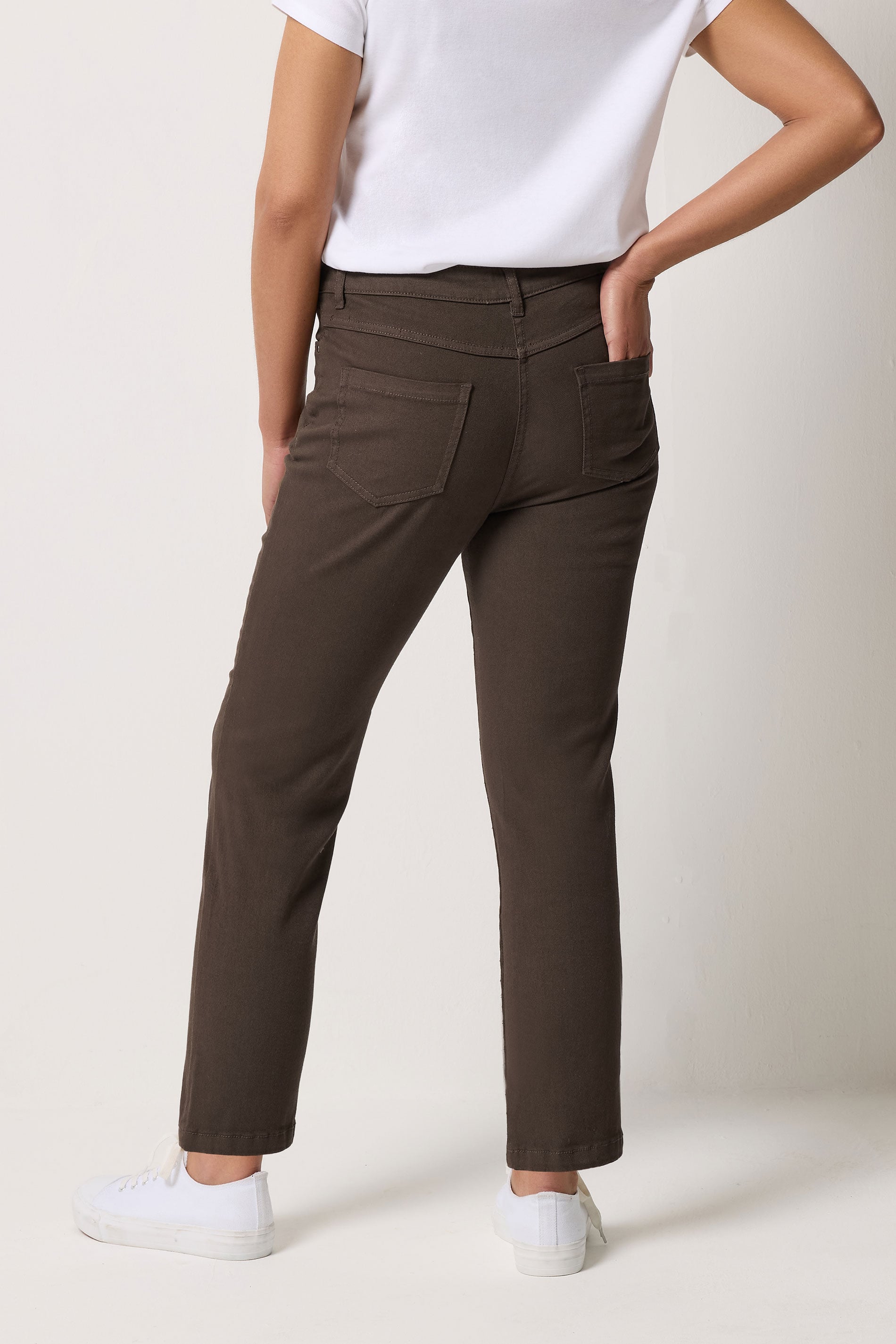 M&Co Chocolate Brown Ankle Grazer Jeans | M&Co 4