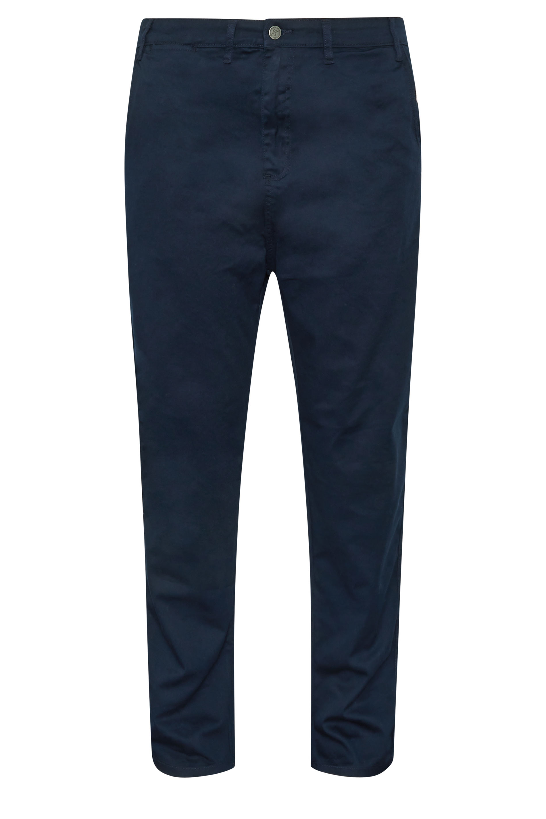 KAM Big & Tall Navy Blue Chino Trousers | BadRhino 2