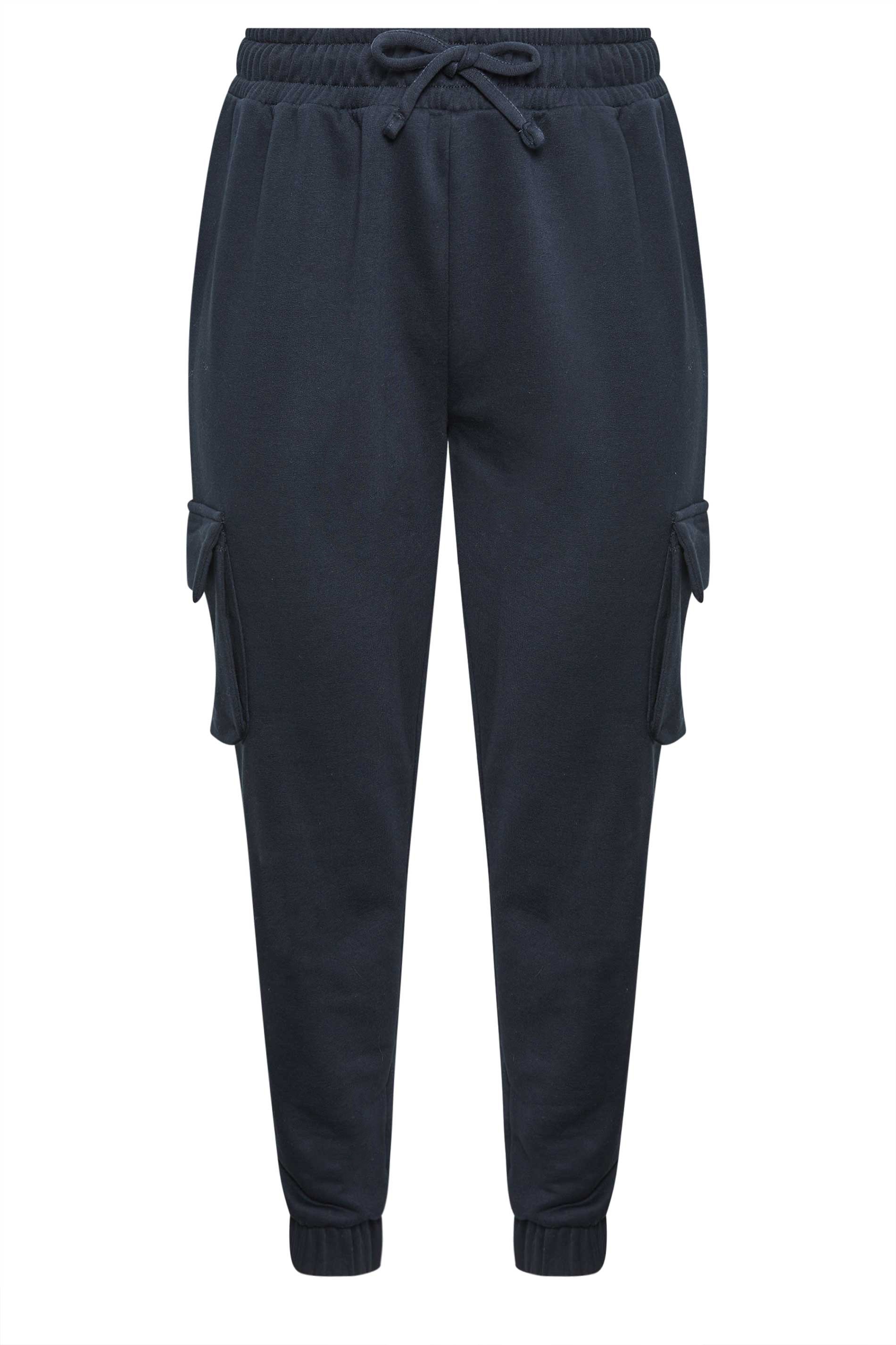 YOURS Plus Size Navy Blue Cuffed Stretch Joggers